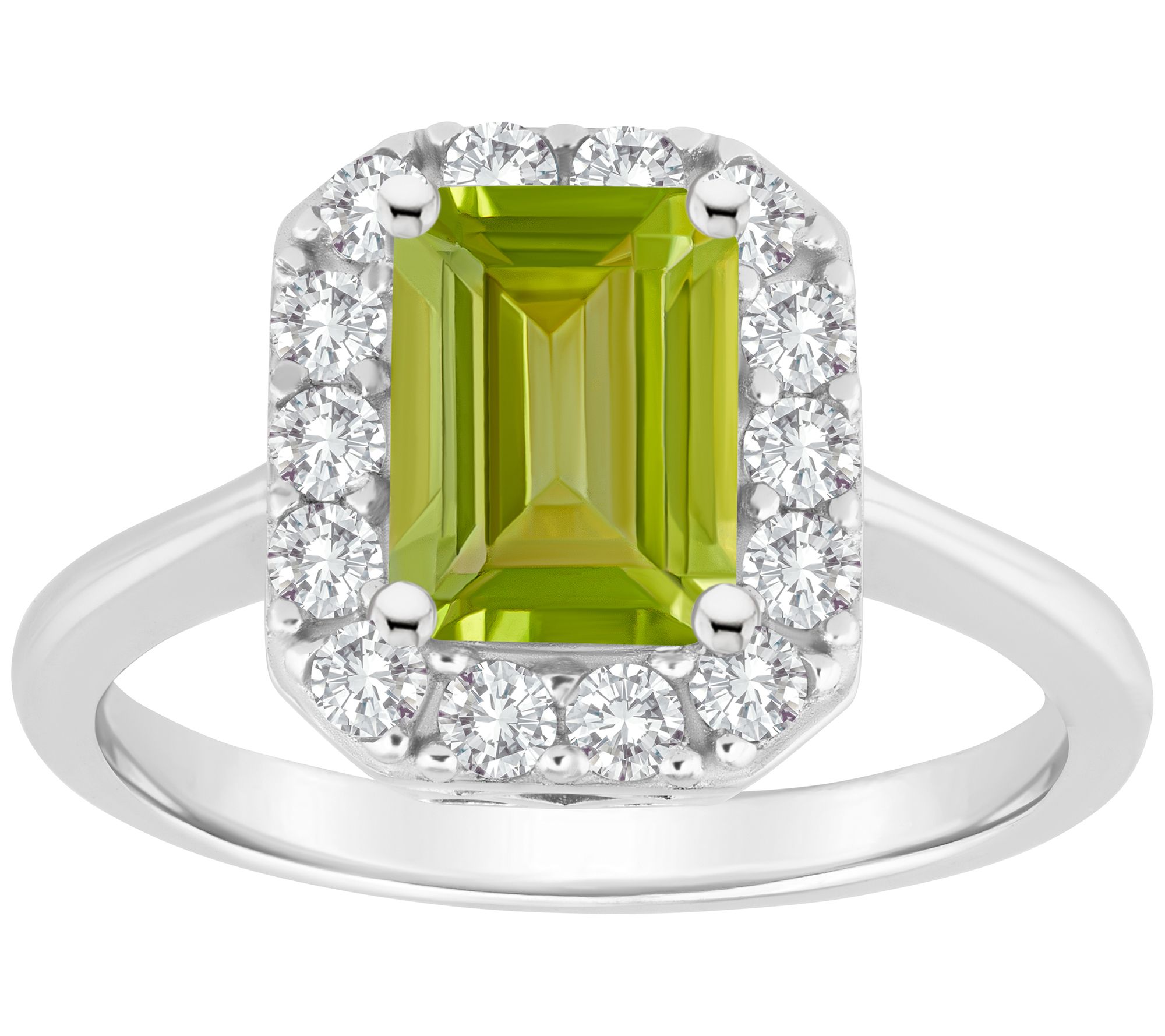 Affinity Gems Multi-Gemstone Halo Ring, Sterlin g Silver