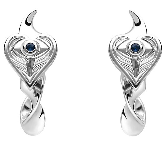 Goddaughters Sterling Silver & Blue Sapphire Hoop Earrings
