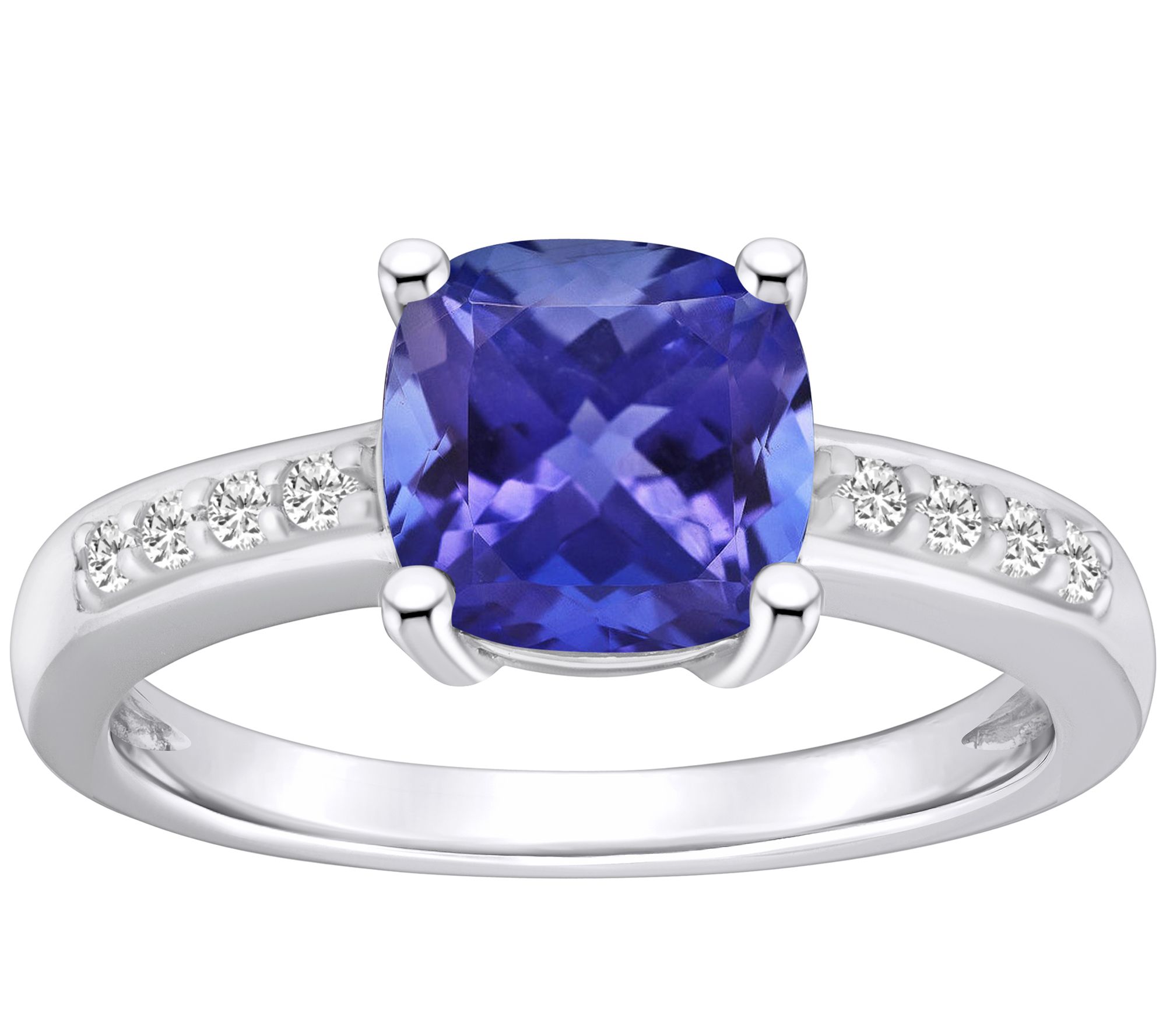 Affinity Gems Cushion Tanzanite & Diamond Ring, 14K Gold - QVC.com