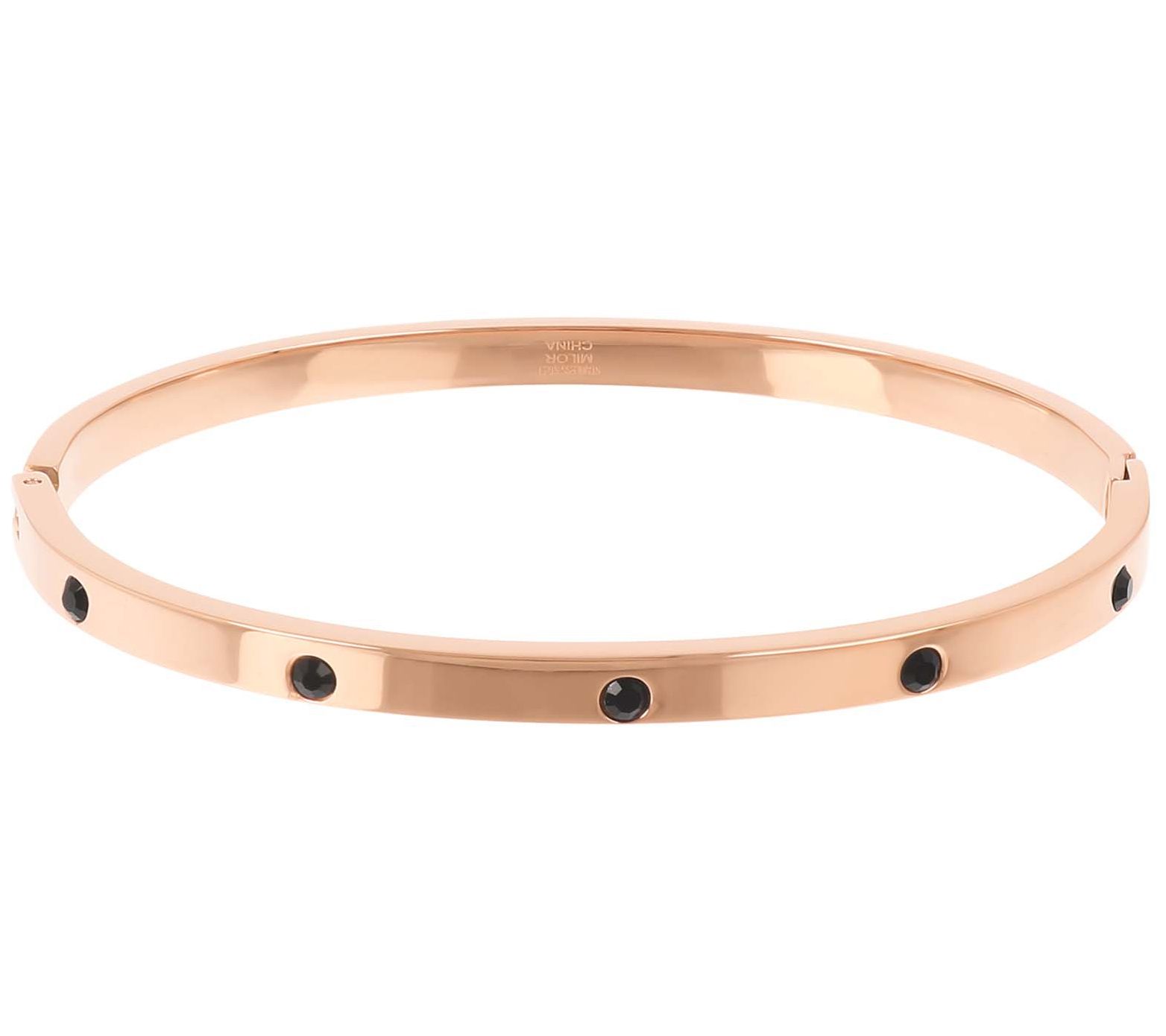 Steel By Design Black Crystal Accent Hinged Banle