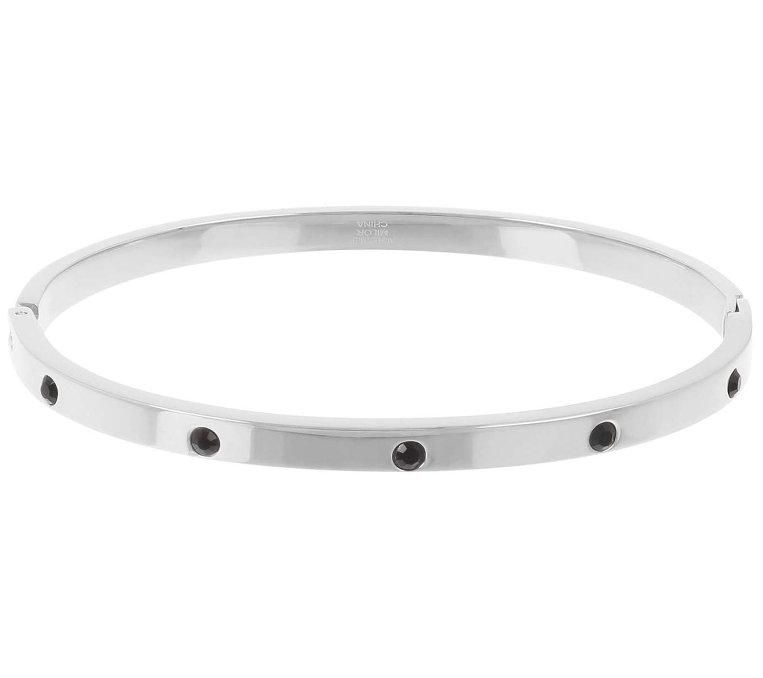 Steel By Design Black Crystal Accent Hinged Banle