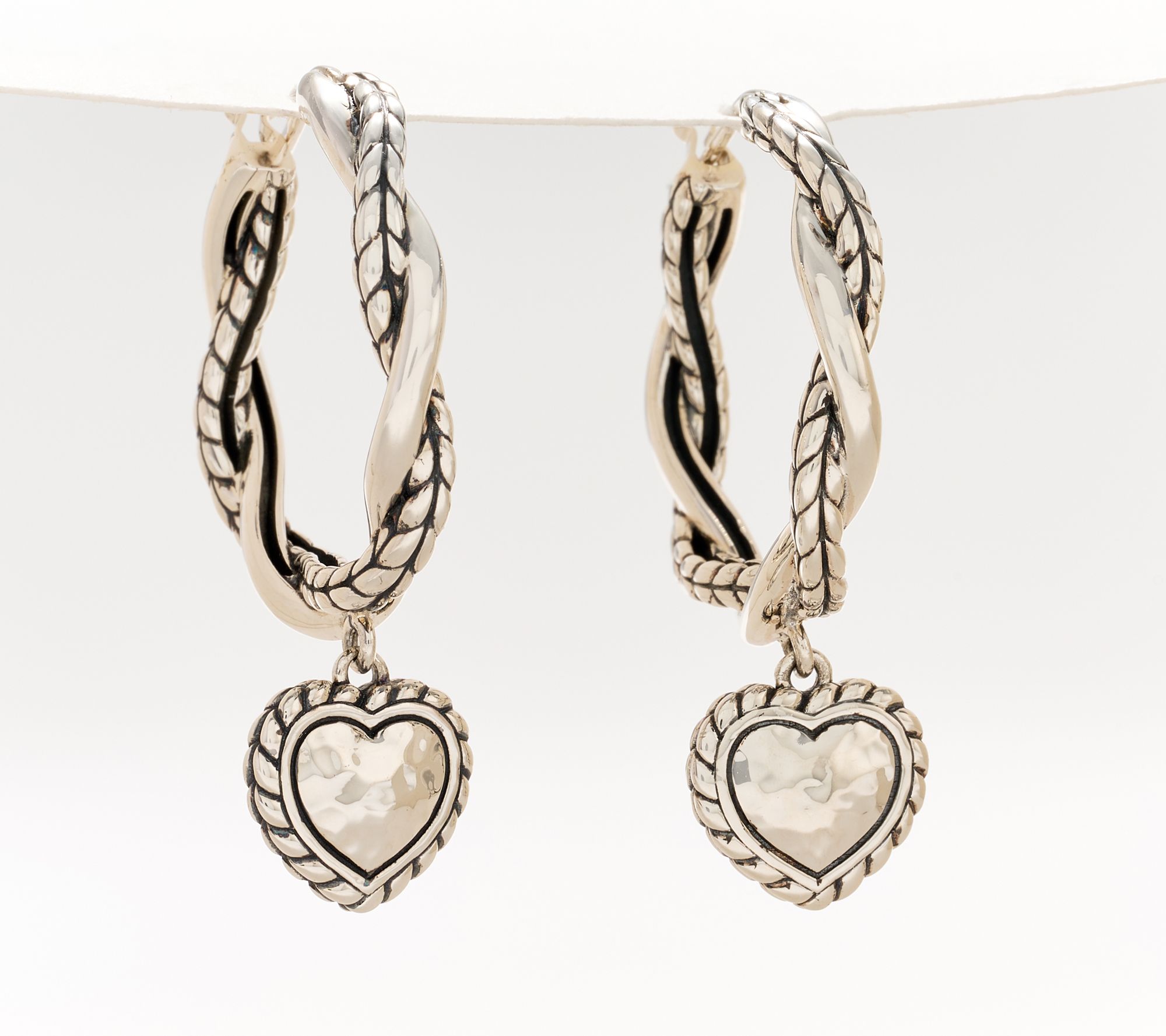 Twisted Heart Hoop Earrings