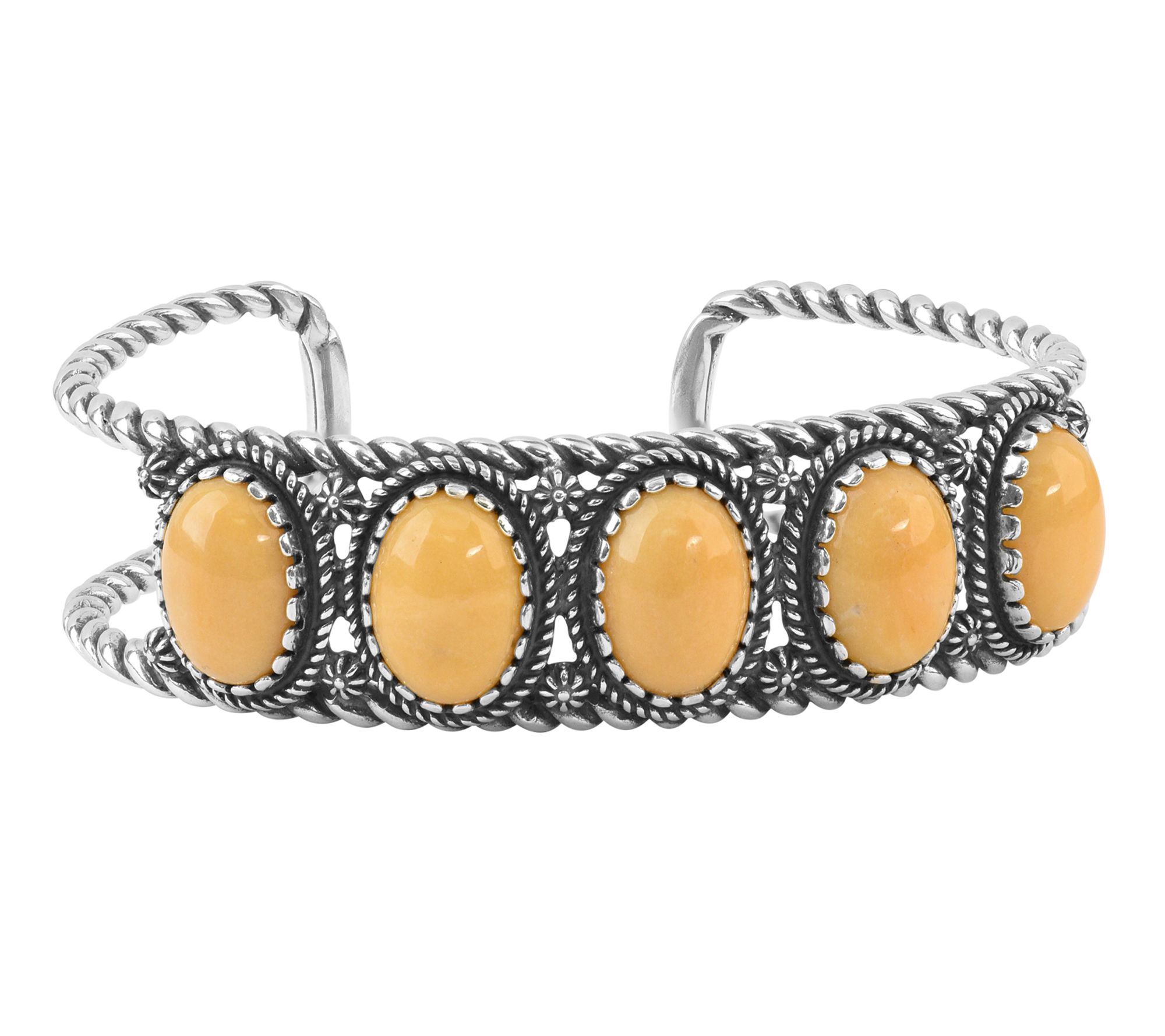 American West Classics Sterling Silver Oval Gemstone Cuff