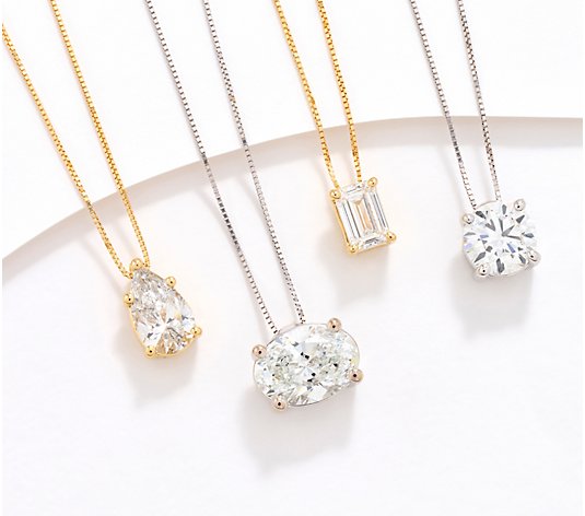 Fire Light Lab Grown Diamond 1-3ct Solitaire Necklace, 14K