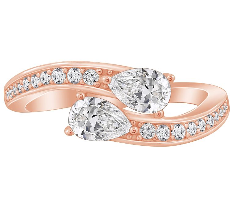 Qvc diamonique clearance rose gold rings