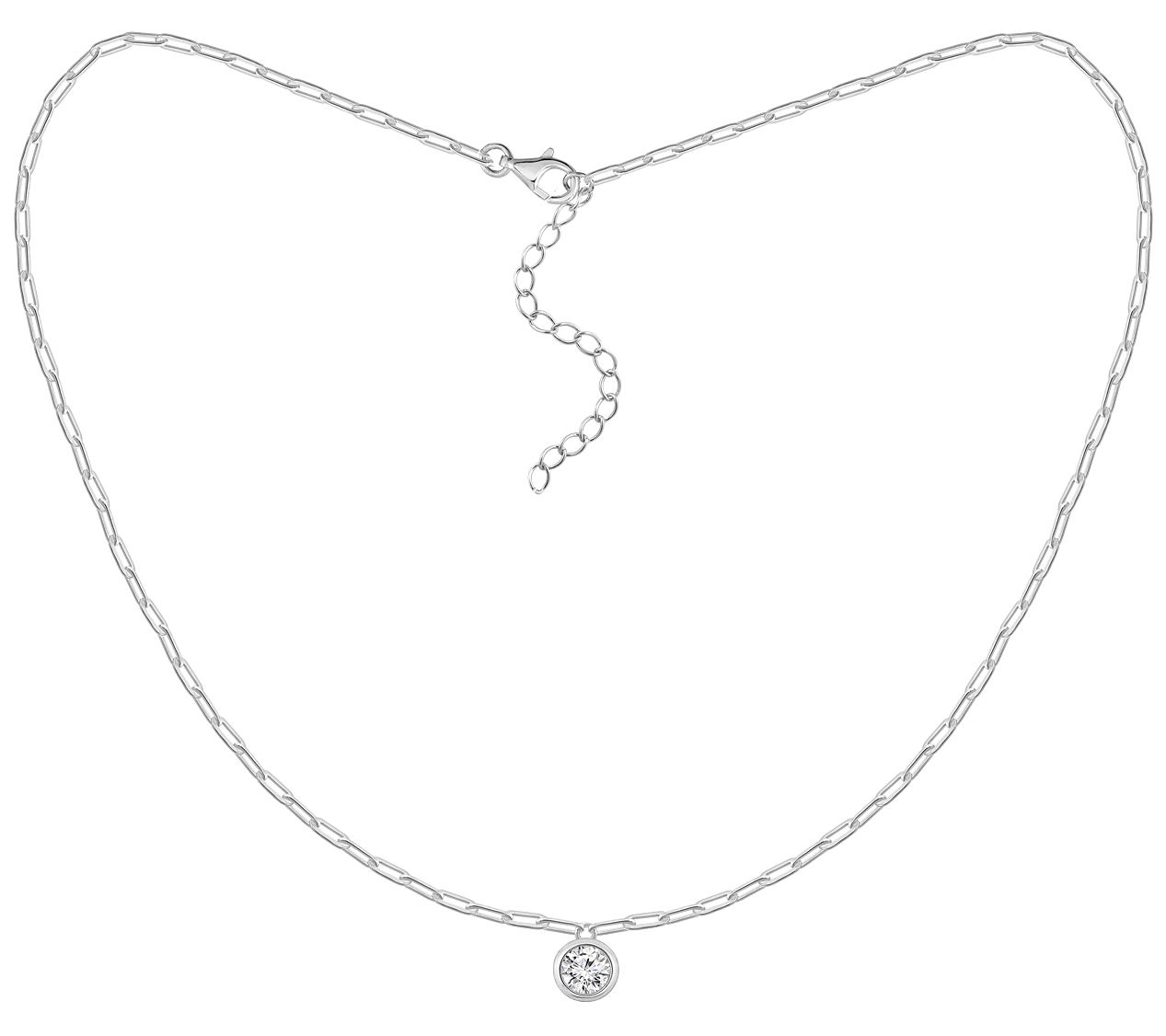 Diamonique 0.85 cttw Pendant w / Chain, Sterli ng Silver