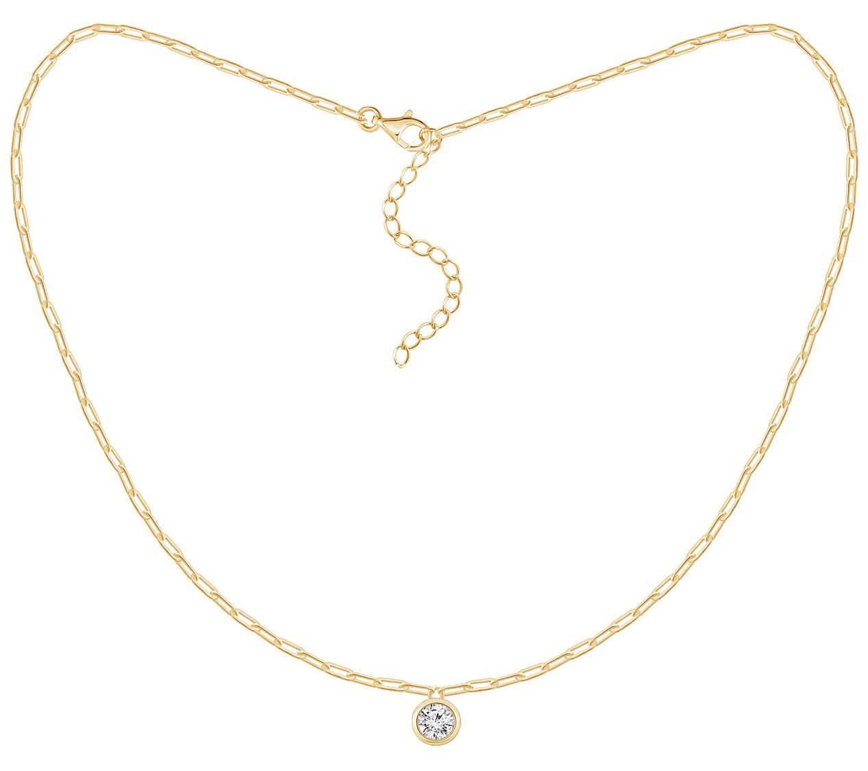 Diamonique 0.85 cttw Pendant w / Chain, Sterli ng Silver