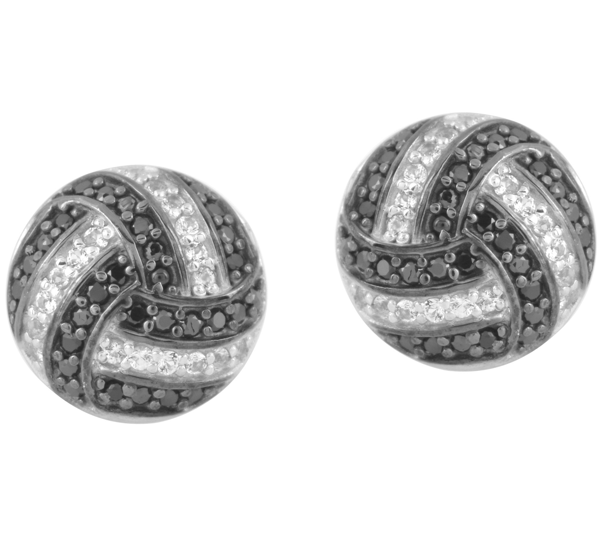 Affinity Gems Spinel & WhiteTopaz Stud Earrings, Sterling