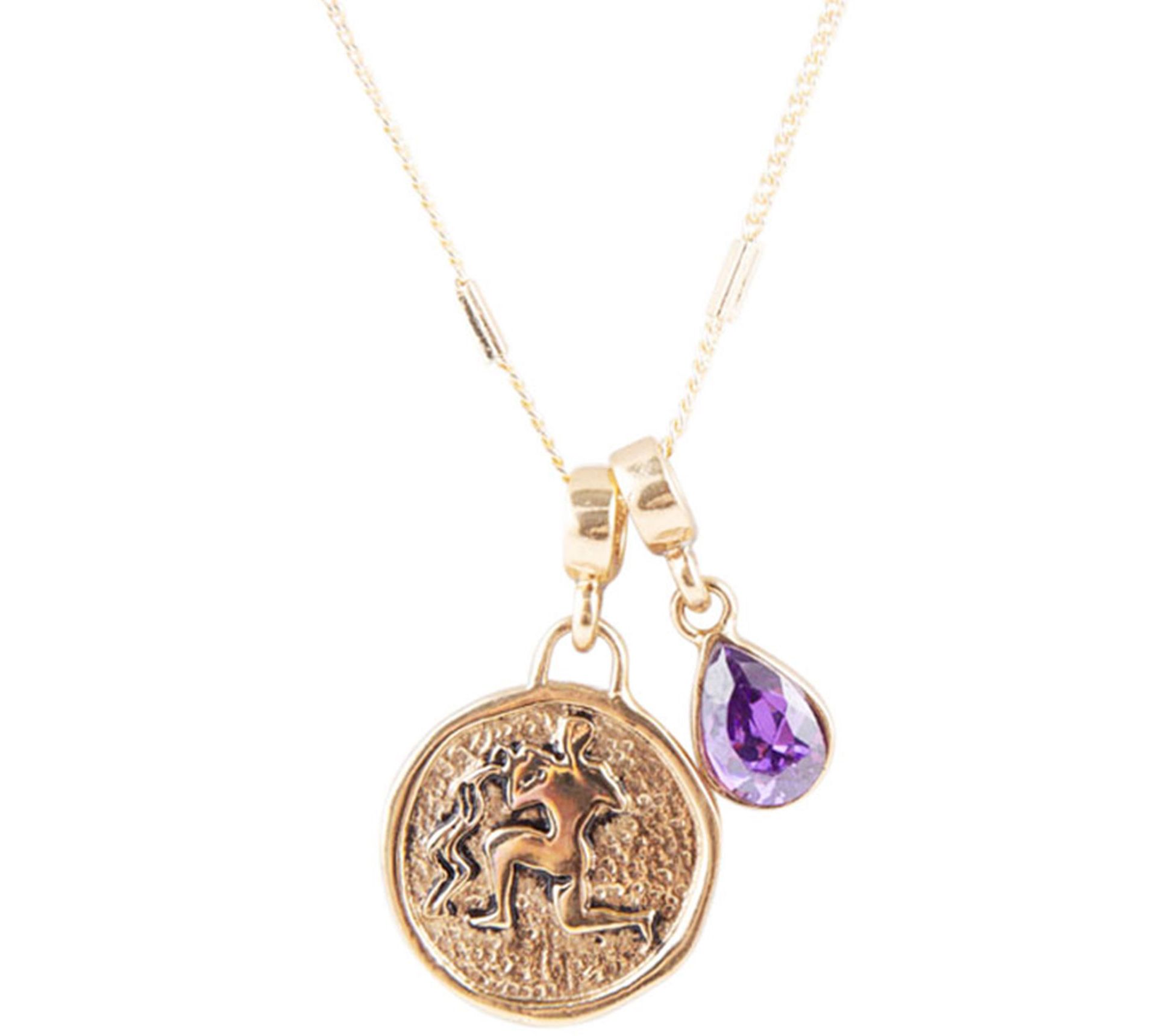 Barse Artisan Crafted Zodiac & Gemstone Necklac e