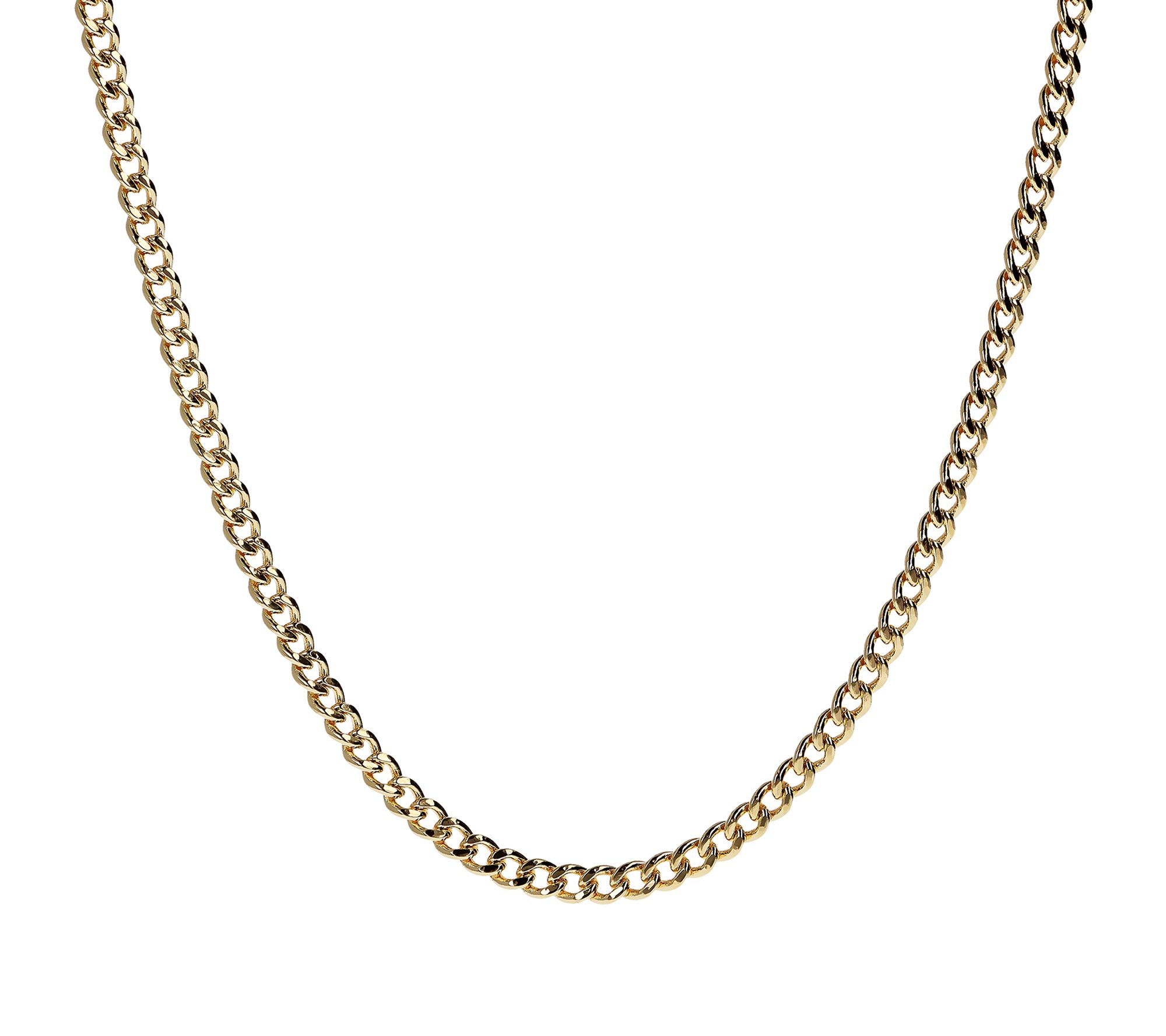 Bronzo Italia 20" Curb Link Chain Necklace, 18KGold-Plated