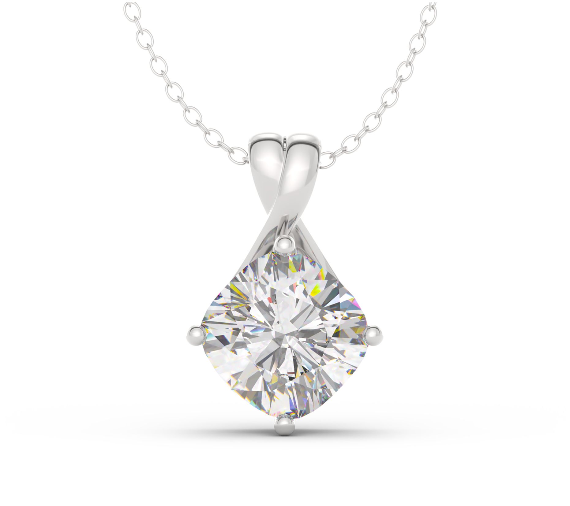Brilliant Rose 4.00 cttw Lab Grown Diamond Necklace, 14K Gold