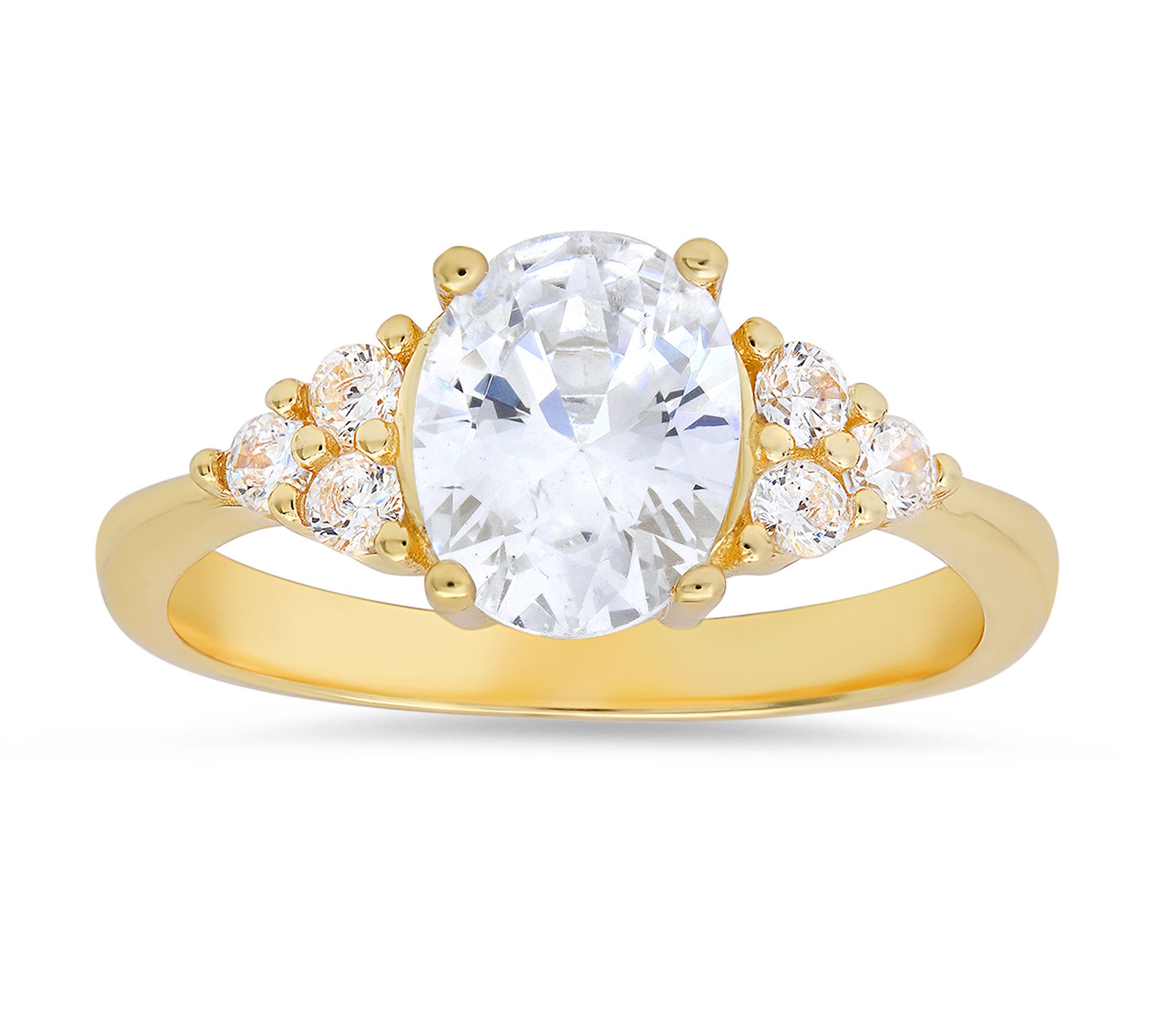 Sterling Silver 1.90 cttw Oval Cut Cubic Zirconia Ring