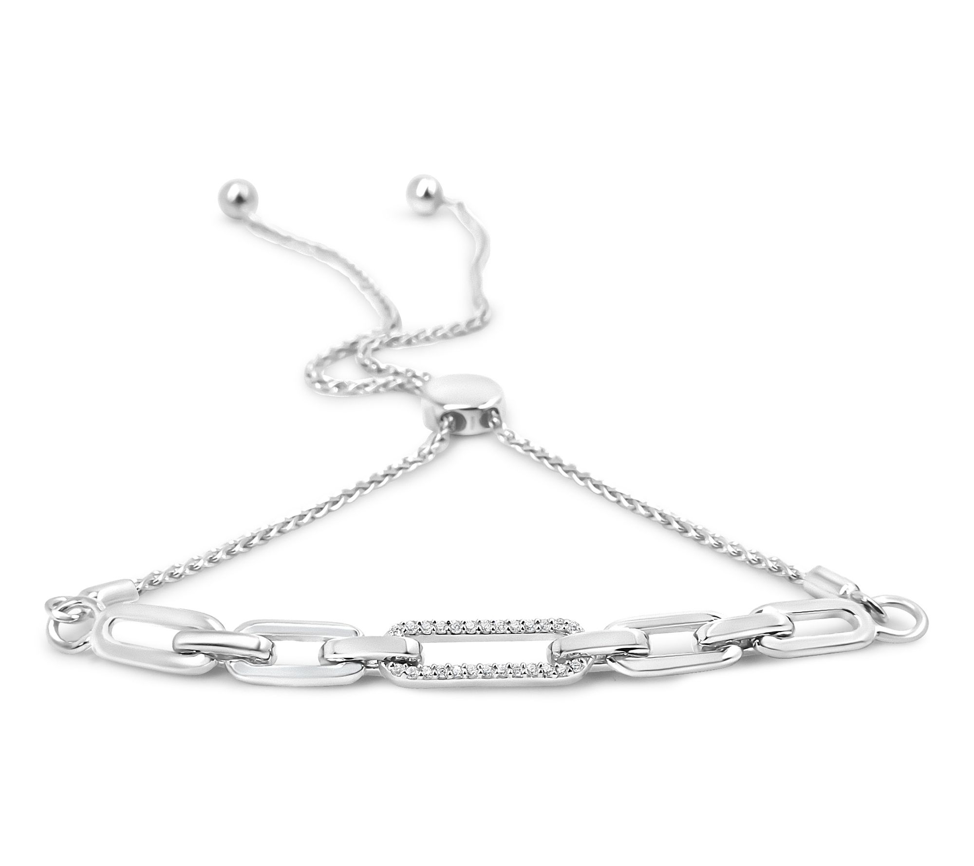 Haus of Brilliance Diamond Adjustable Bracelet,Sterling