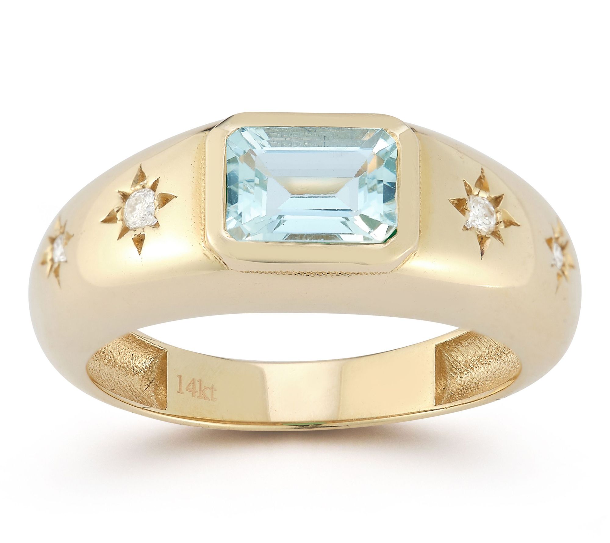 Luminosa Gold Gemstone & Diamond Accent Dome Ring, 14K