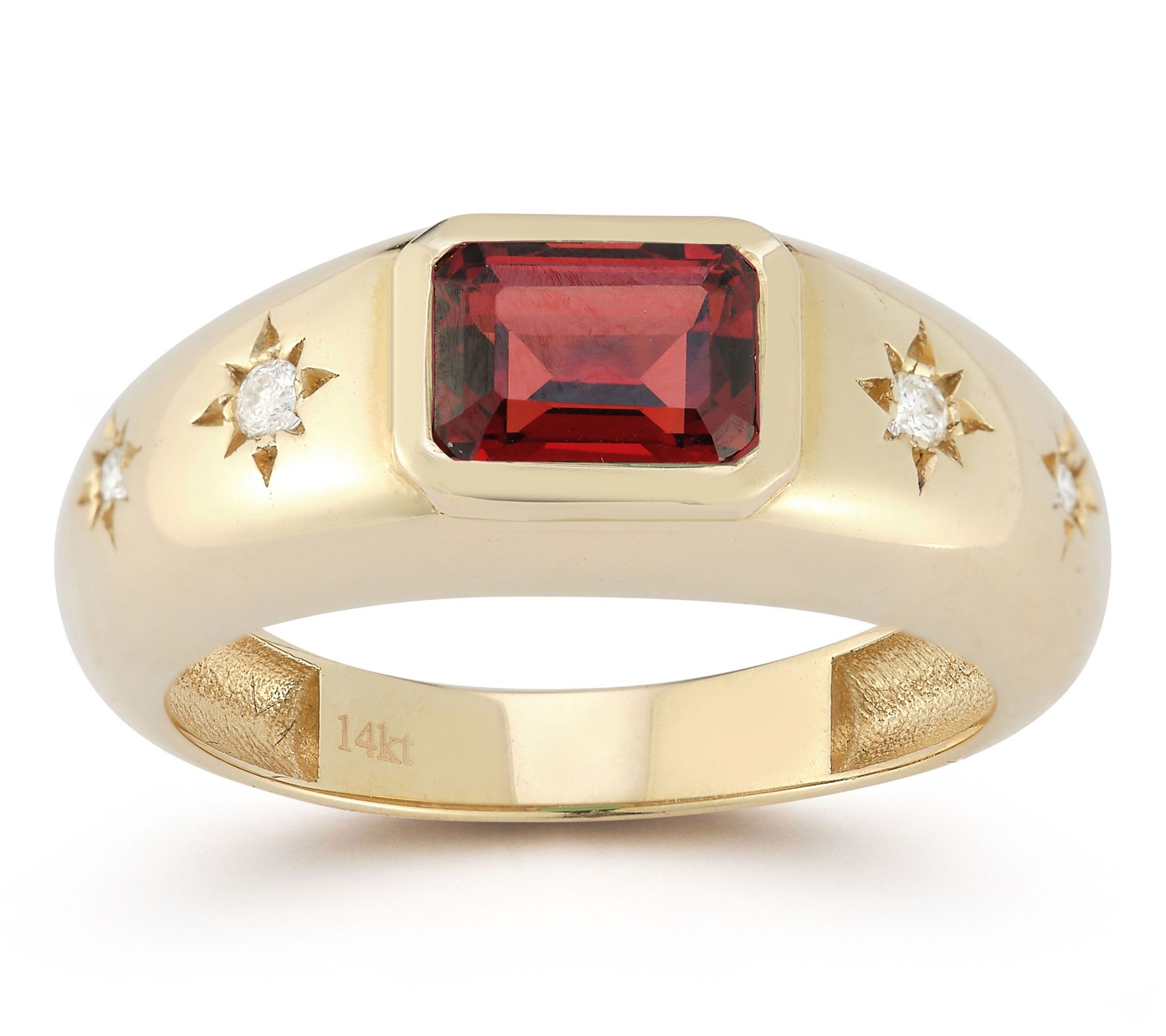 Luminosa Gold Gemstone & Diamond Accent Dome Ring, 14K