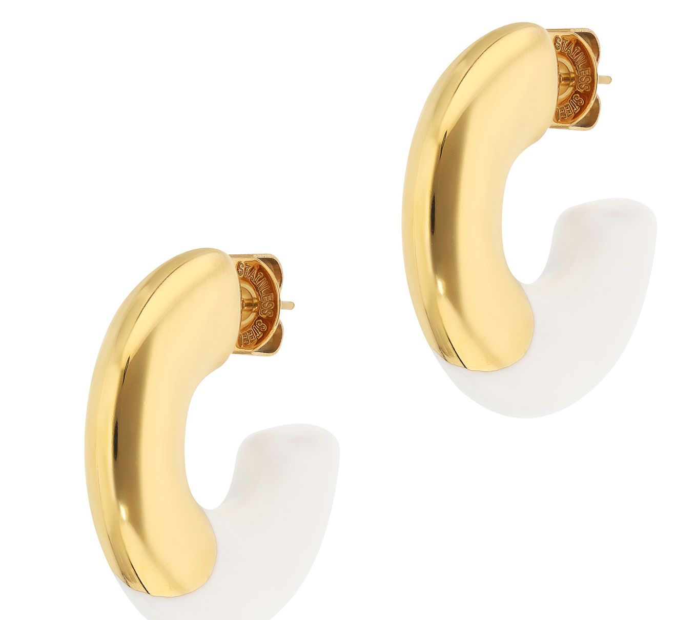 Steel By Design Enamel Hoop Earrings