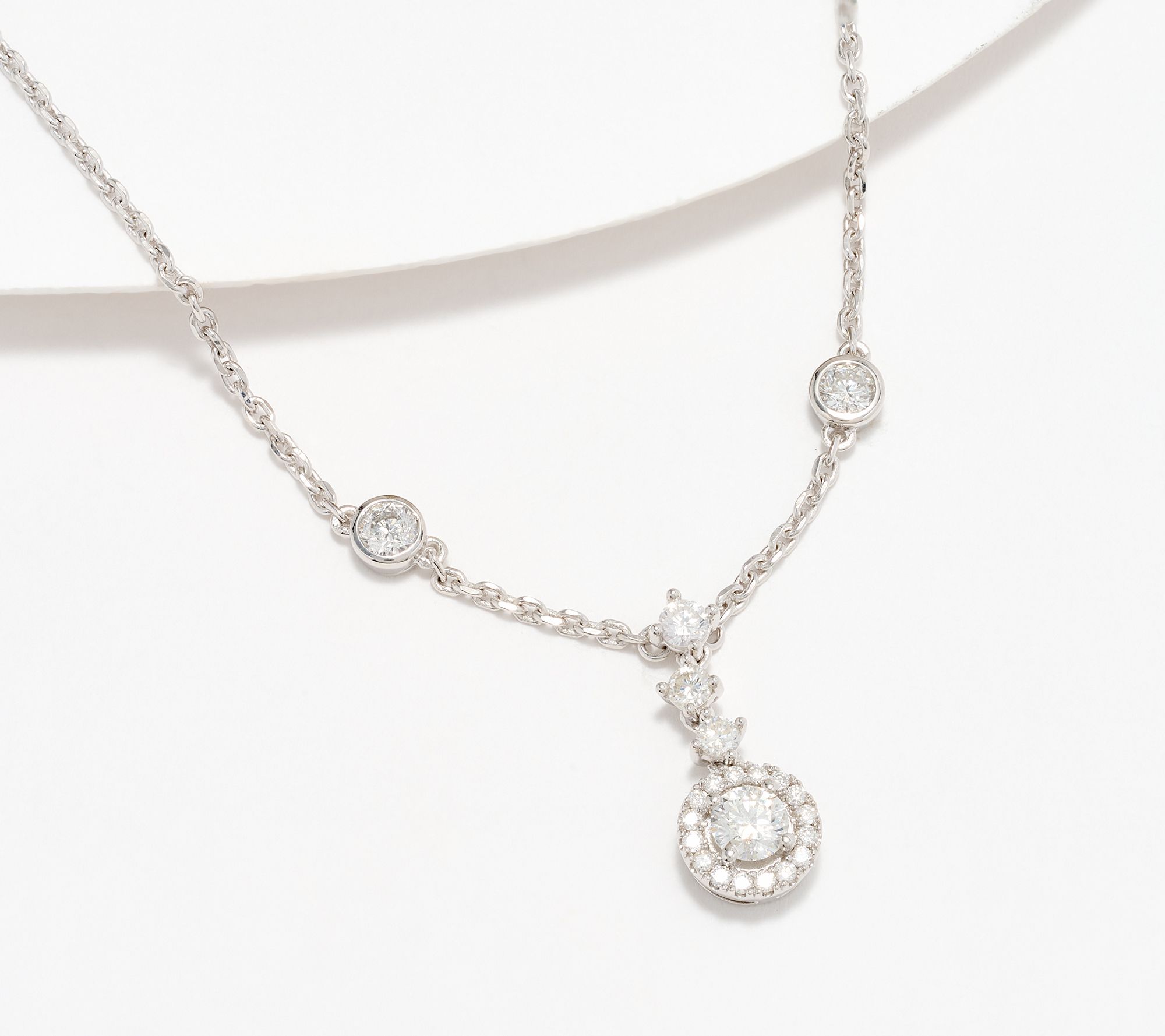 Affinity Diamonds 0.65 cttw Drop 18" Necklace Sterling SIlver