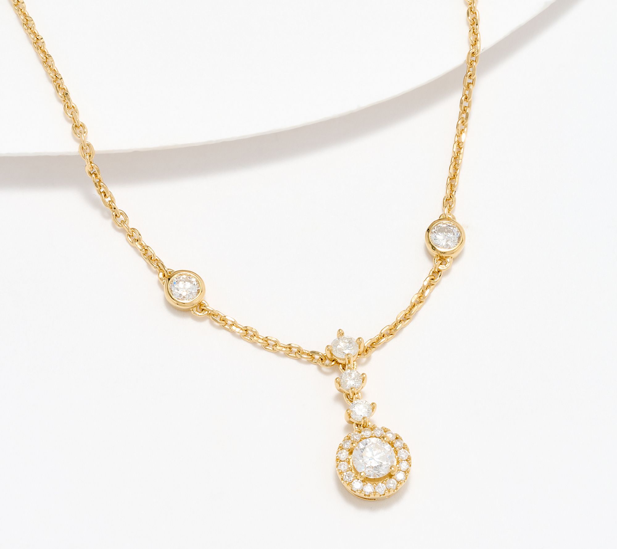 Affinity Diamonds 0.65 cttw Drop 18" Necklace Sterling Silver