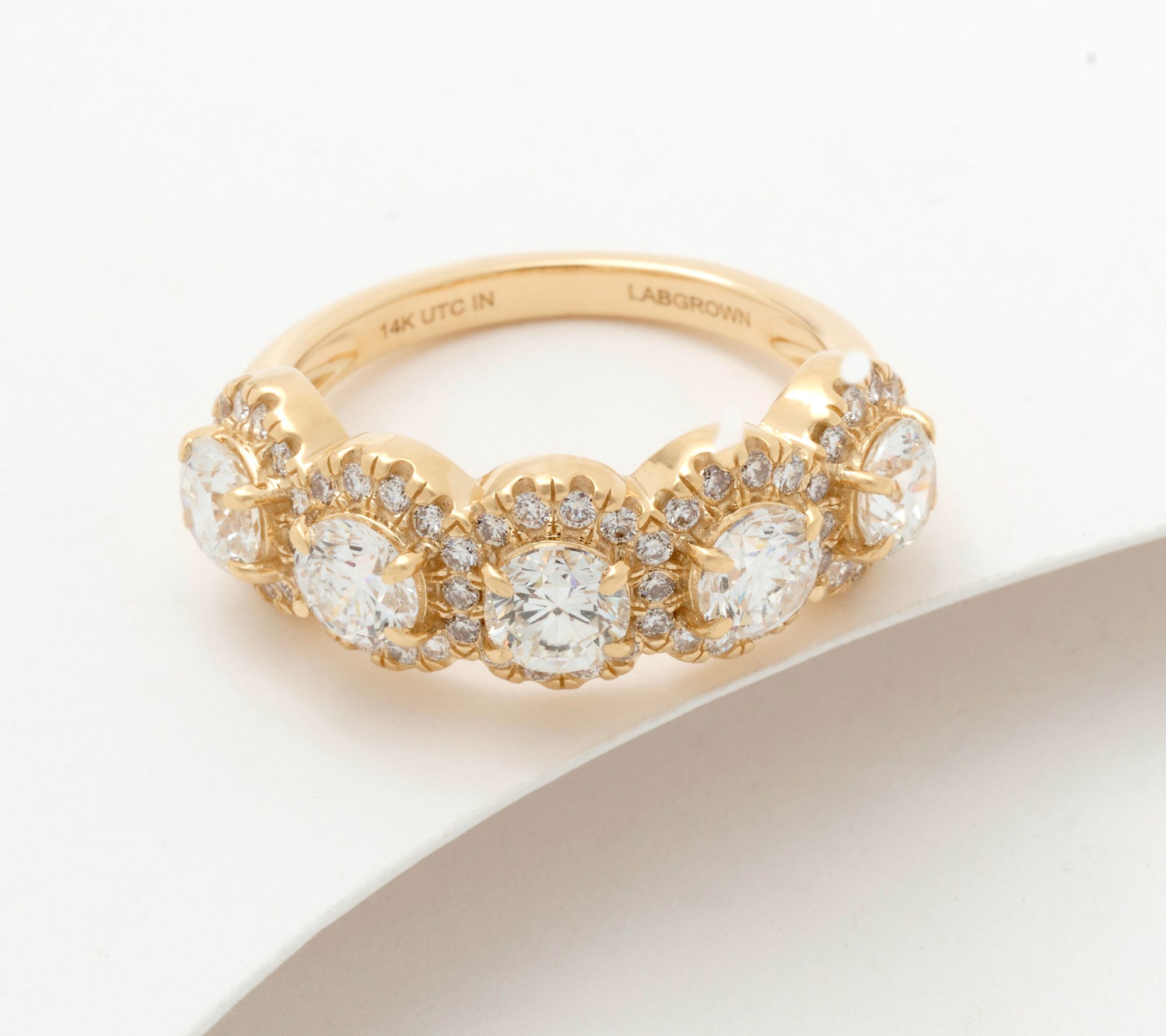  Fire Light Lab Grown Diamond 2.50 cttw 5-Stone Ring, 14K Gold