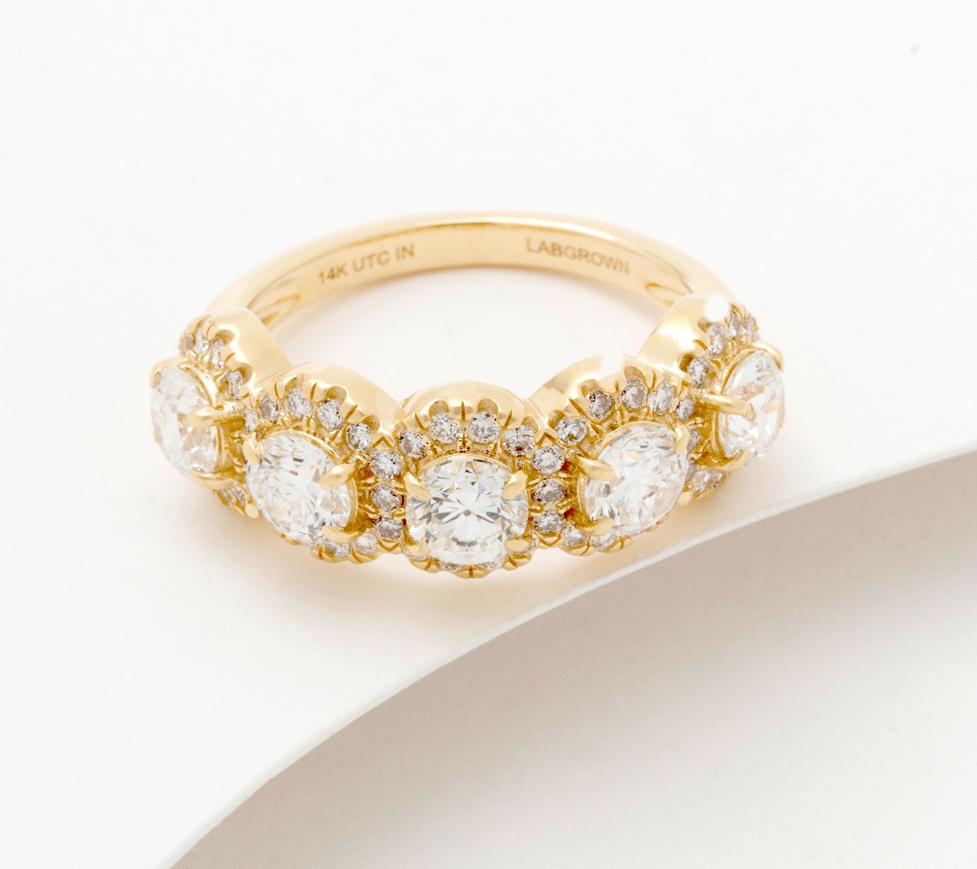 Fire Light Lab Grown Diamond 2.50 cttw 5-Stone Ring, 14K Gold