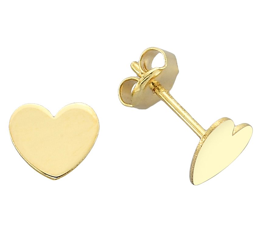 Adorna 14K Gold Heart Stud Earrings