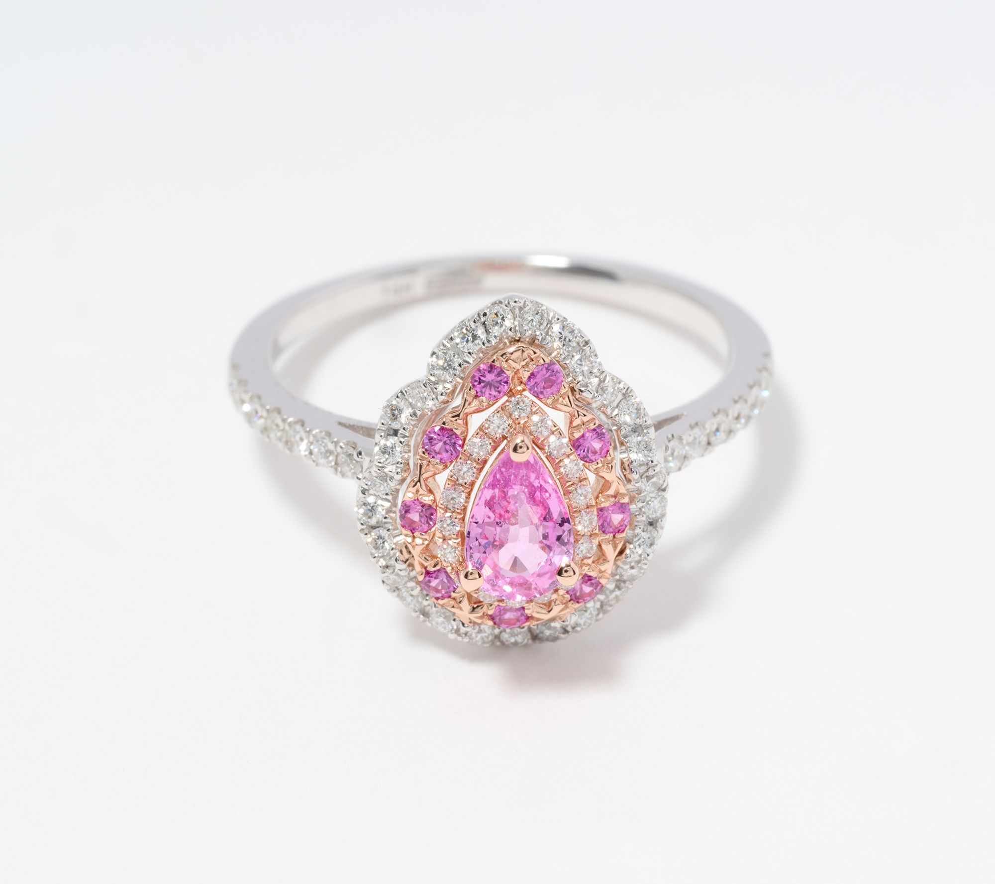 Effy 14K Diamond & Pink Sapphire Ring