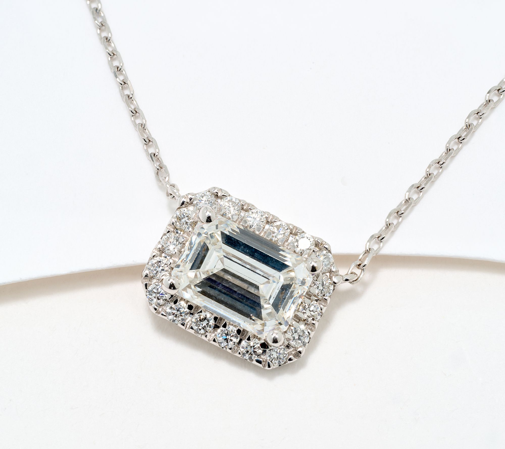 Fire Light Lab Grown Diamond 2.25 cttw Emerald Cut Necklace, 14K