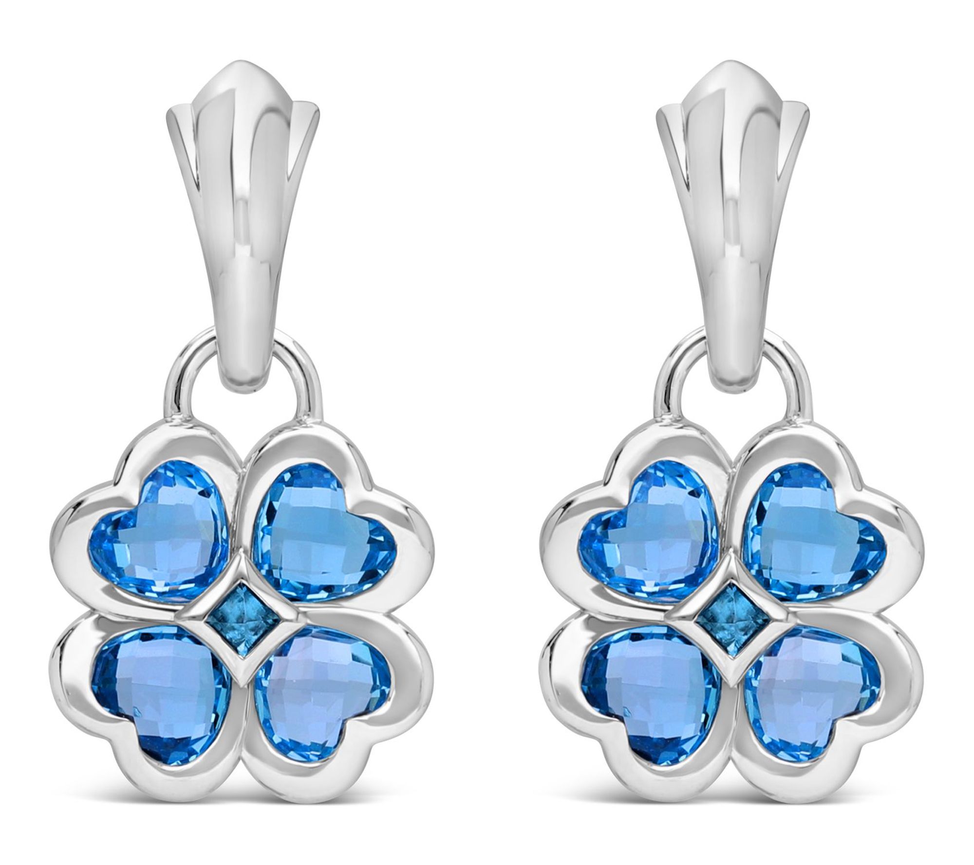 Margo Manhattan Sterling Blue Topaz Lucky in Love Earrings