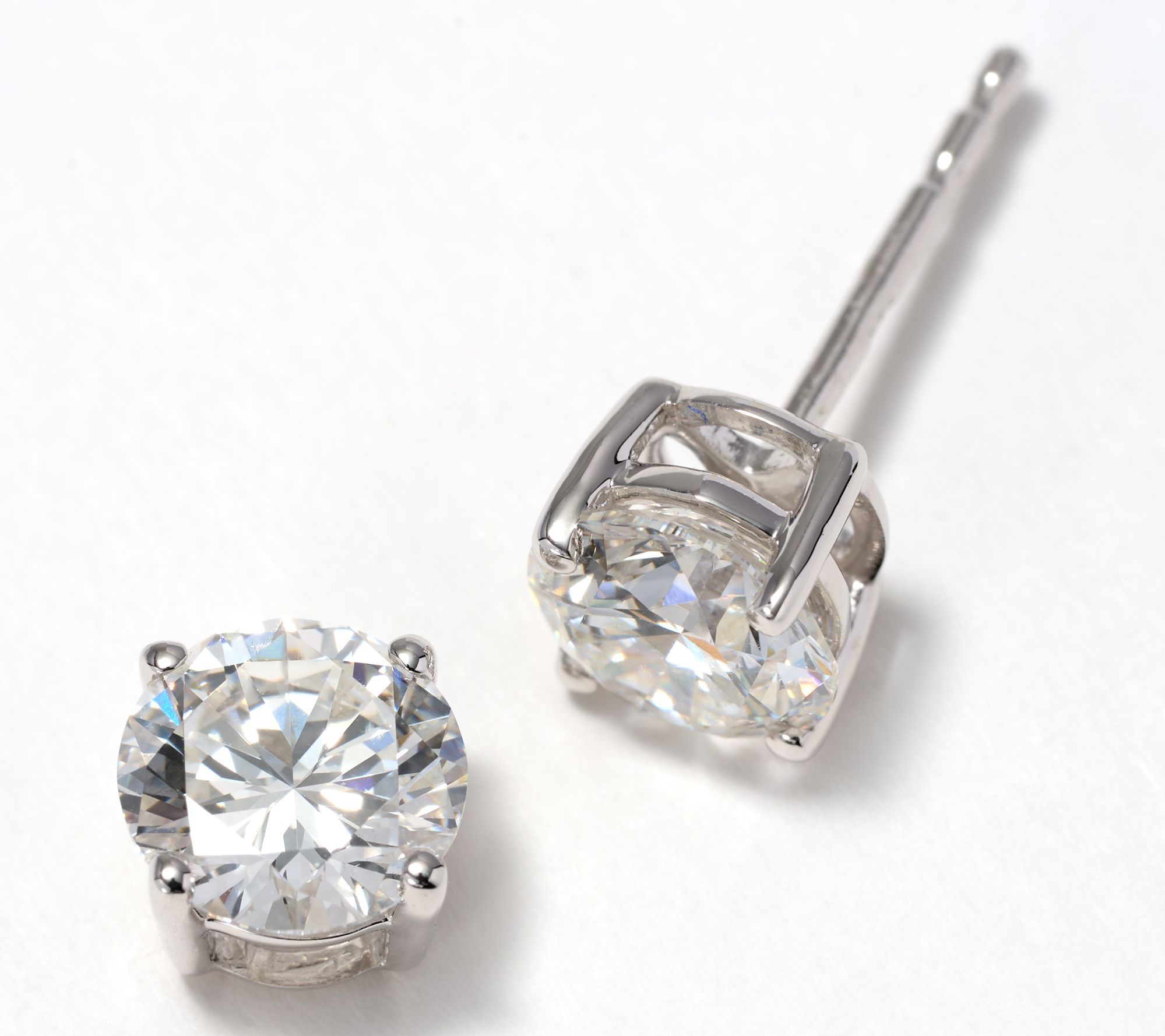 Fire Light Lab Grown Diamond 2.00 cttw Studs, Sterling Silver