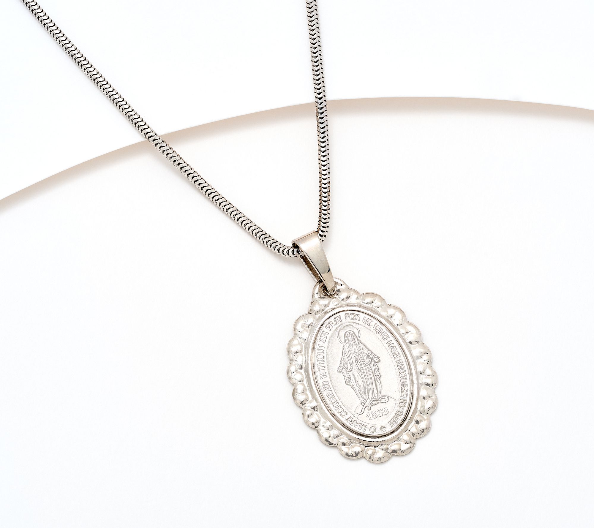 "As Is" David Markstein Sterl Silver Oval Miraculous Medal Pendant