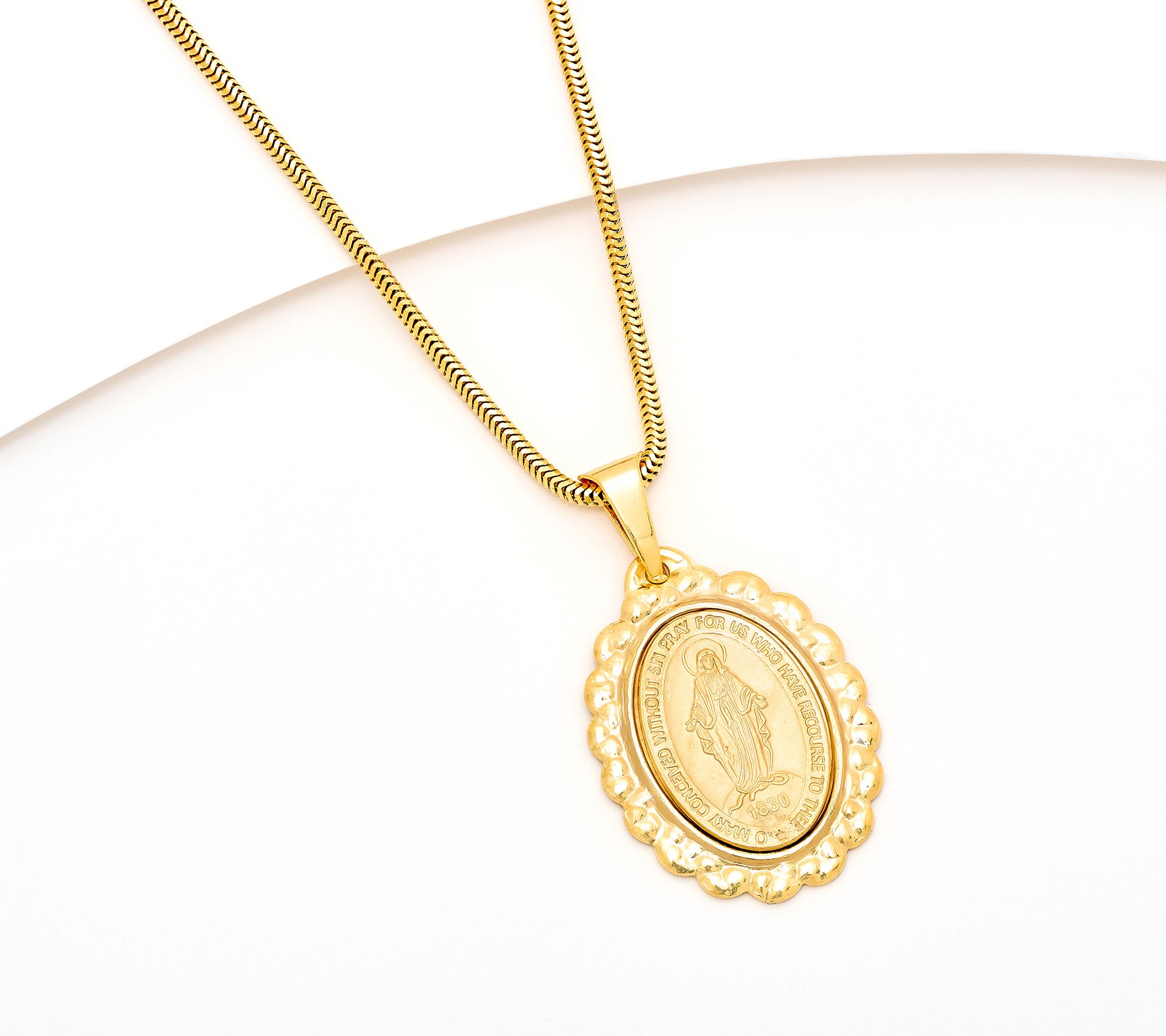 "As Is" David Markstein Sterl Silver Oval Miraculous Medal Pendant