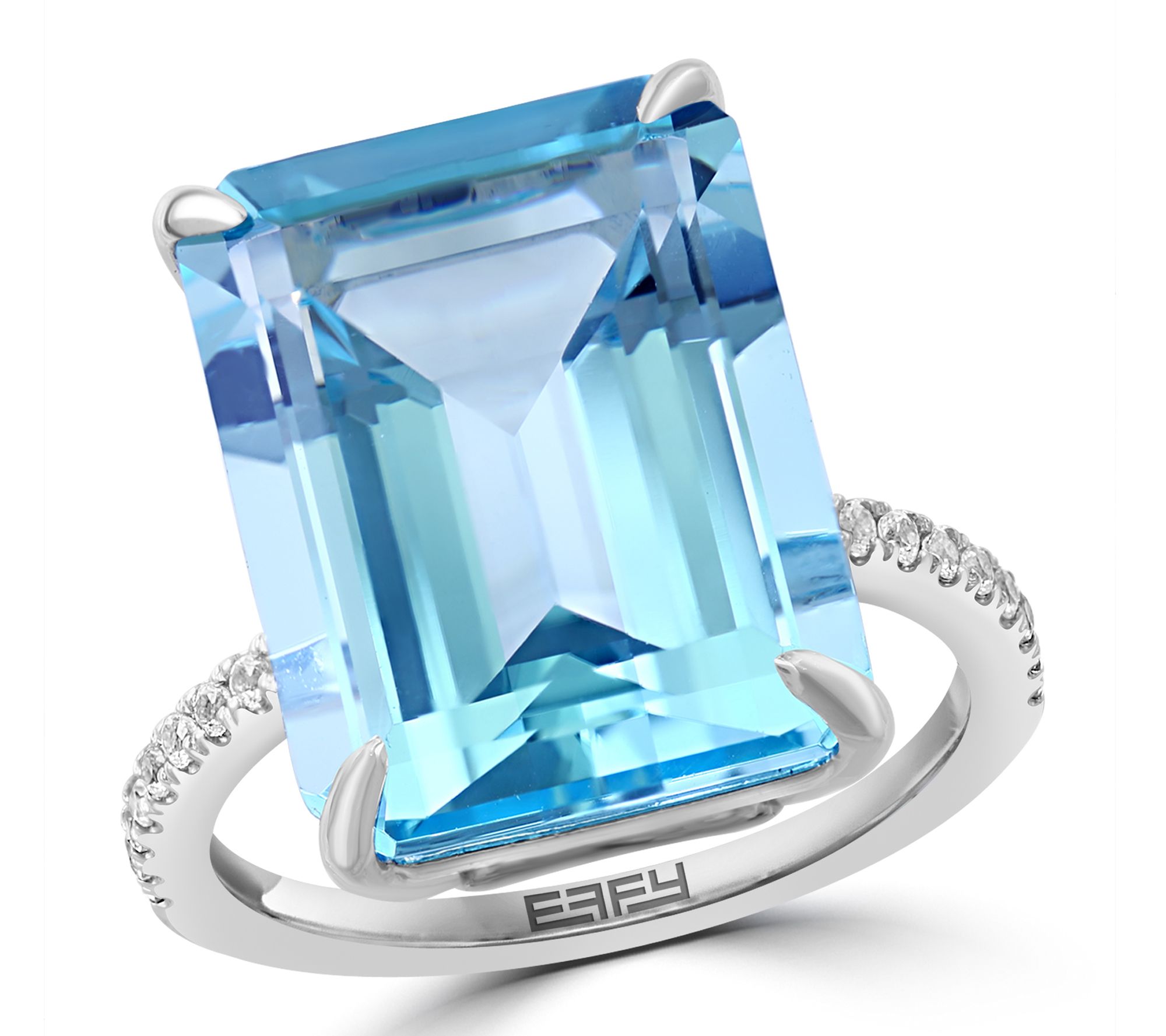 Effy Blue Topaz & White Sapphire Ring, SterlingSilver