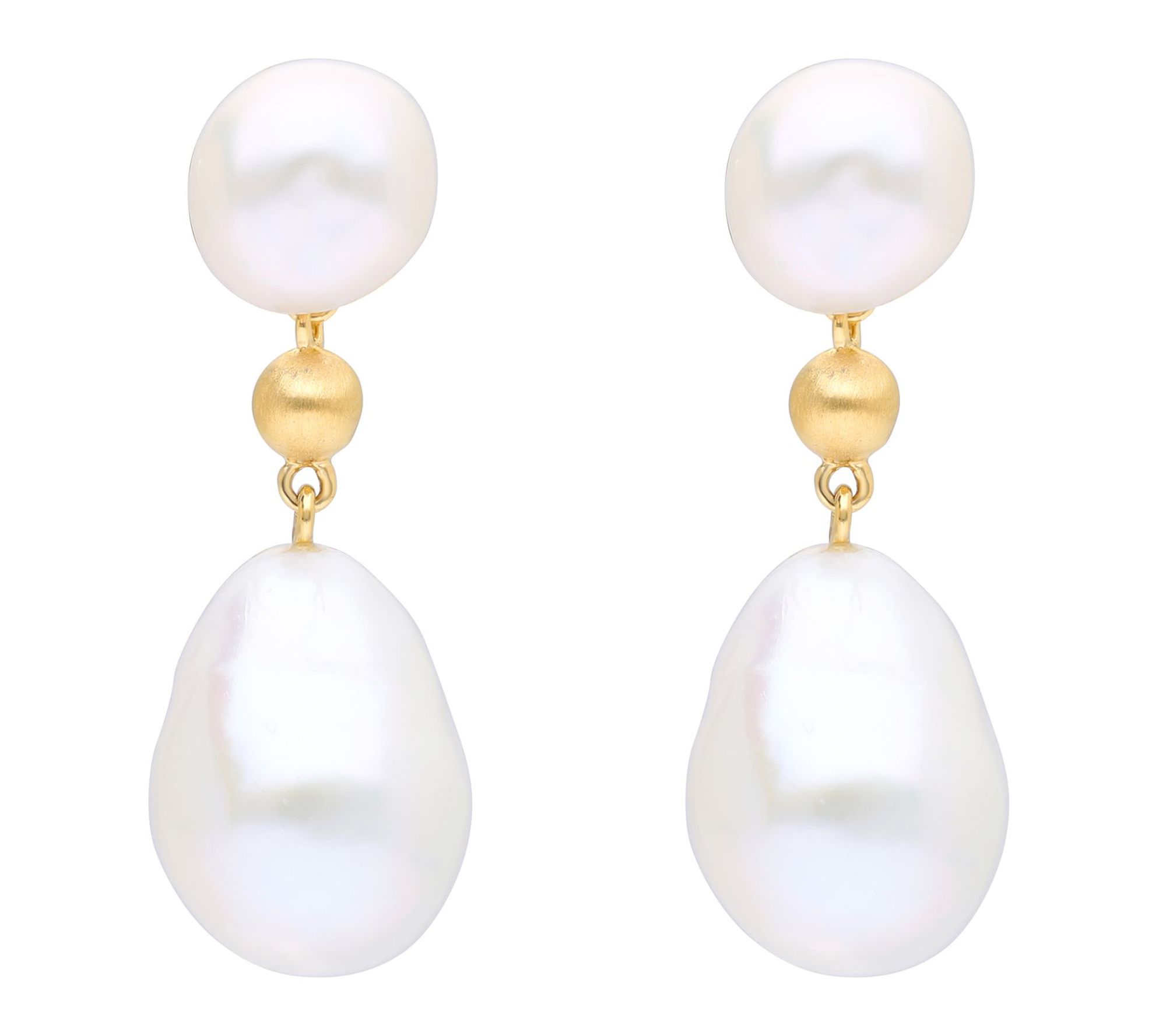 Elyse Ryan Sterling Cultured Baroque Pearl DropEarrings
