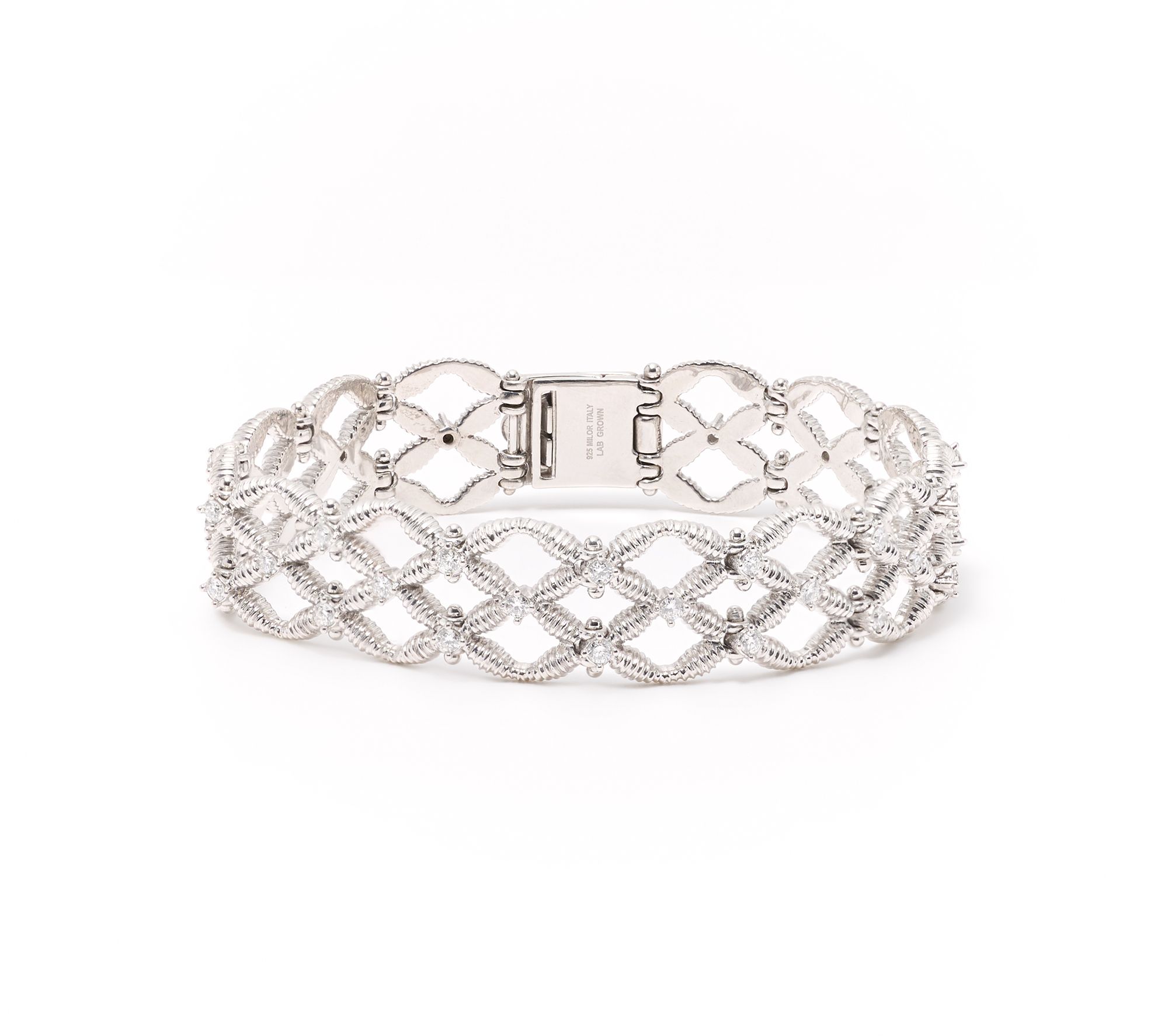 David Markstein 1.50 cttw Lab Grown Diamond Lattice Bracelet