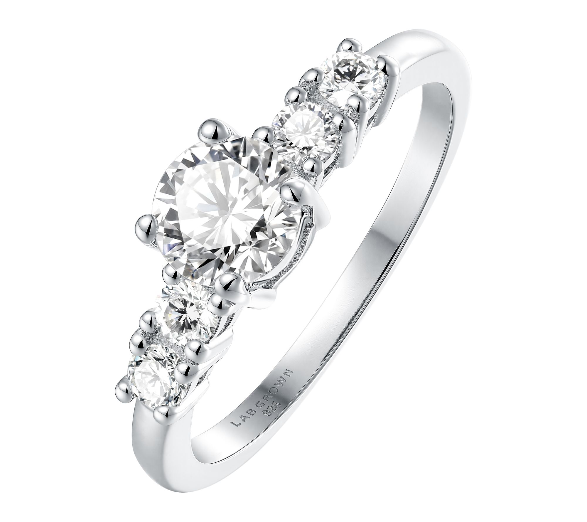 Fire Light 0.75 cttw Lab Grown Diamond 5-StoneRing, Sterling