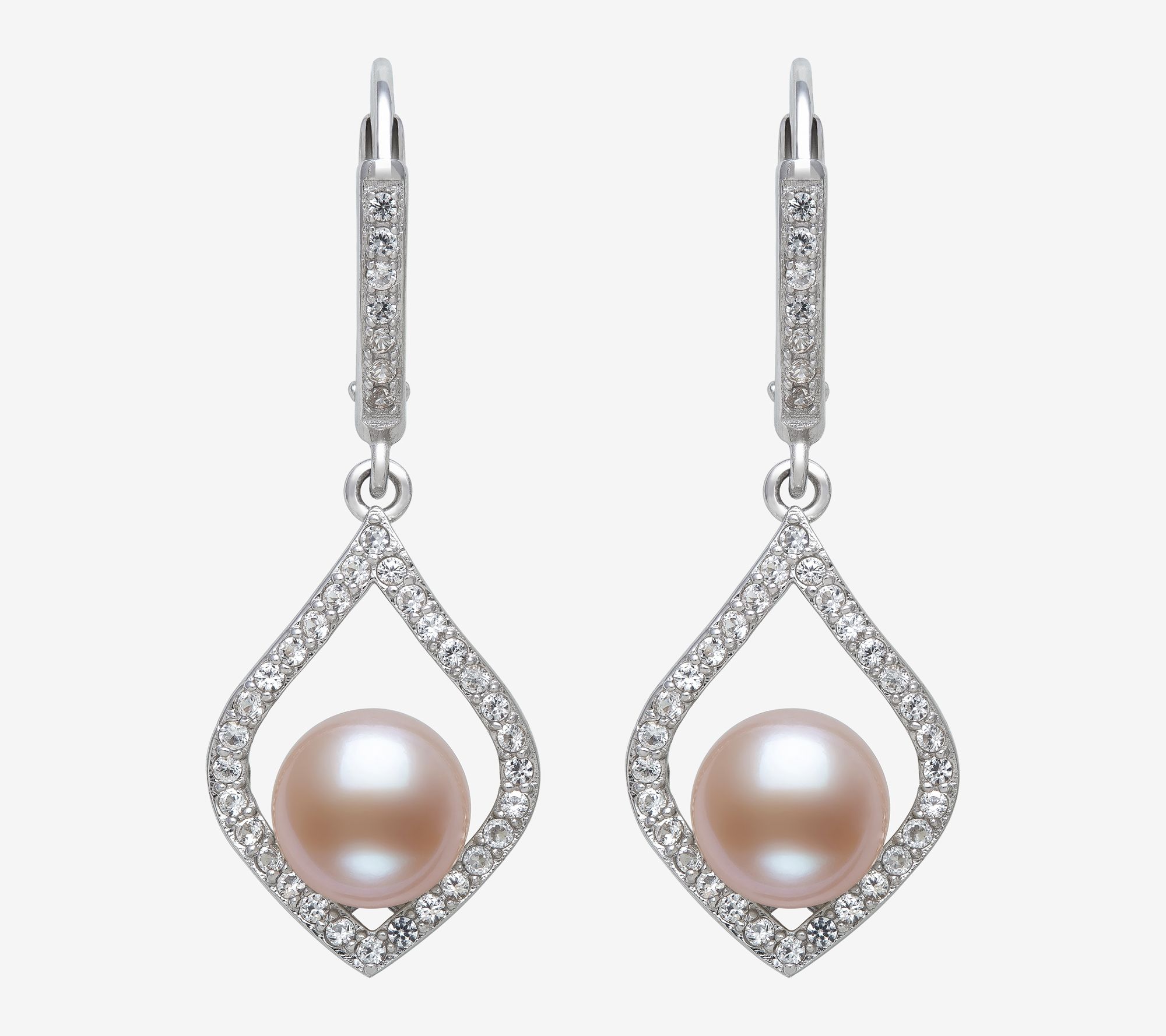 Amour De Pearl Cultured Pearl Open Drop Earrings, Sterling
