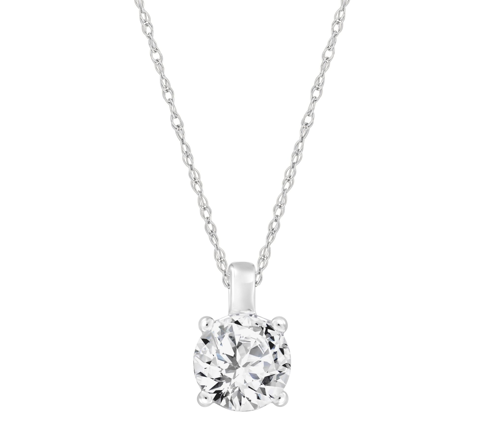 Fire Light 1.00 cttw Lab Grown Diamond Pendantw/ Chain, 10K