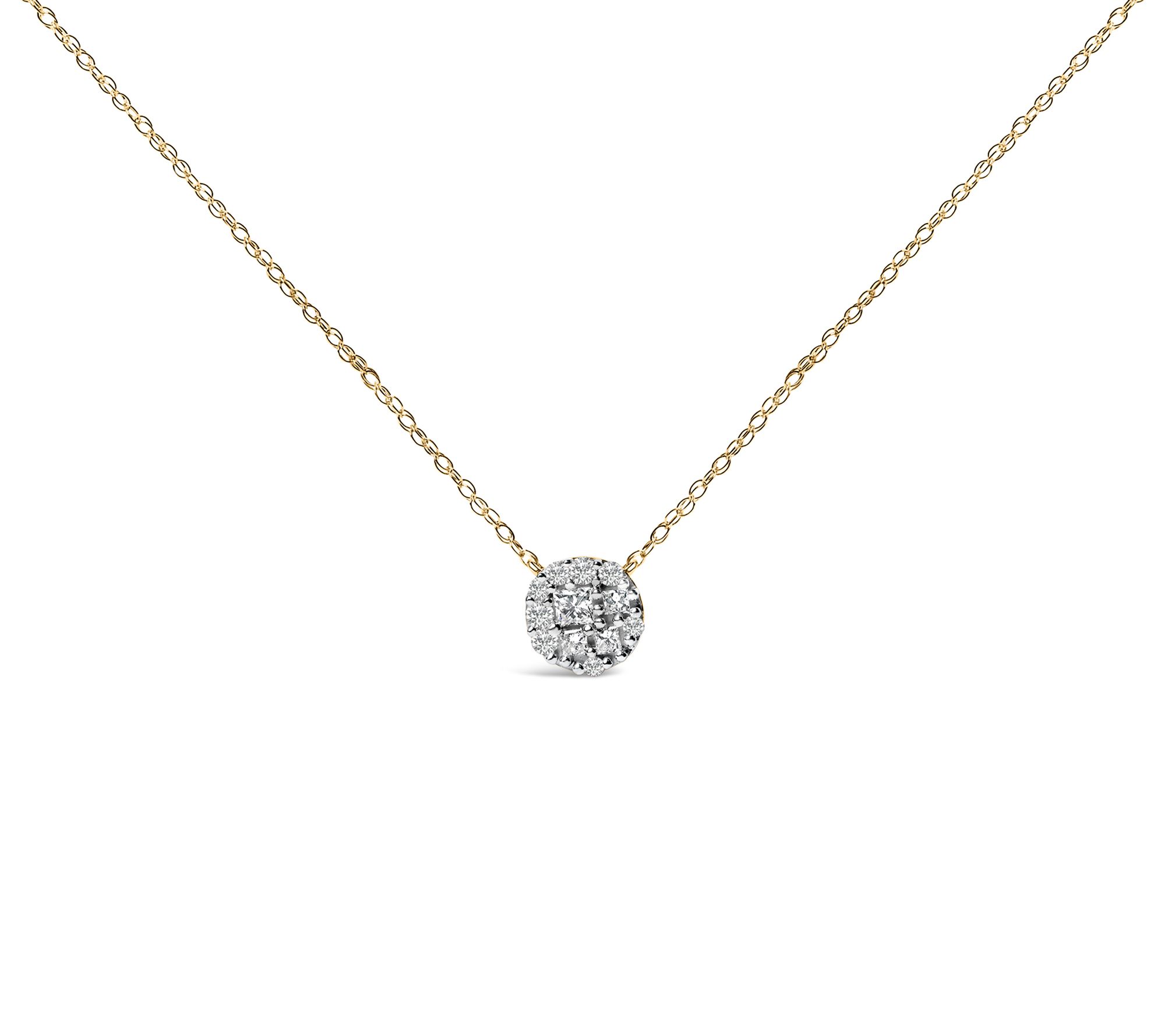 Haus of Brilliance Diamond Cluster Necklace, 14K