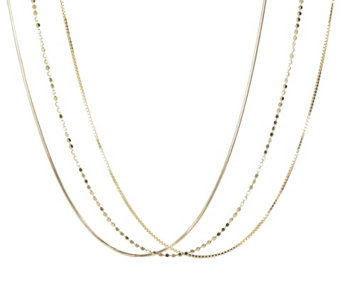 Veronese 18K Clad Set of 3 18" Necklaces