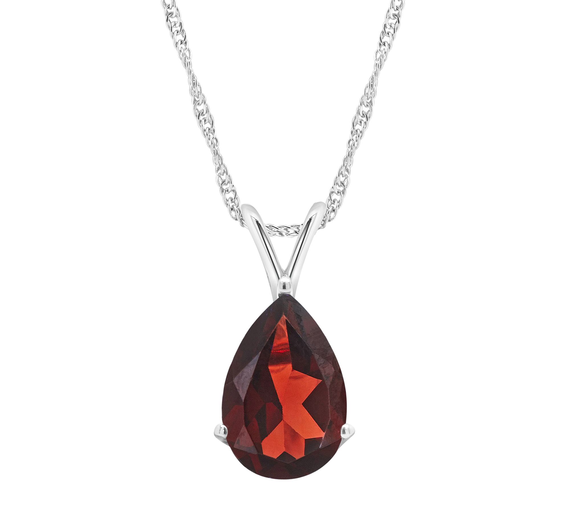 14K Gold Pear Shaped 3.00 cttw Garnet Pendant w/ Chain