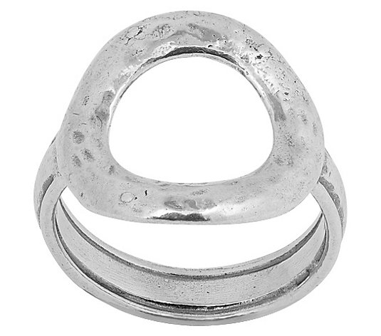 Or Paz Sterling Open Circle Geometric Ring