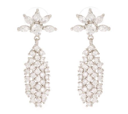 Jacqueline Kennedy Waterfall Crystal Drop Earrings - QVC.com