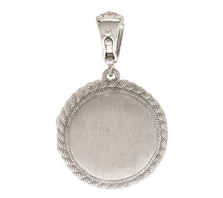 Judith Ripka Sterling Silver 3.0 ct Black Spinel Pave Locket Enhancer ...