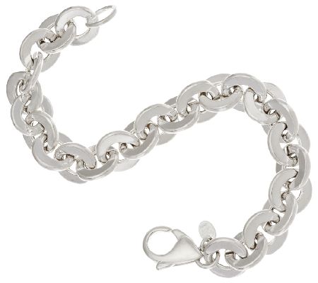 UltraFine Silver Bold Polished Rolo Link Bracelet - QVC.com