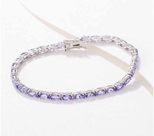 Details about   5x4 mm Oval Cut Natural Tanzanite Gemstone Sterling 925 Silver Tennis Bracelet 