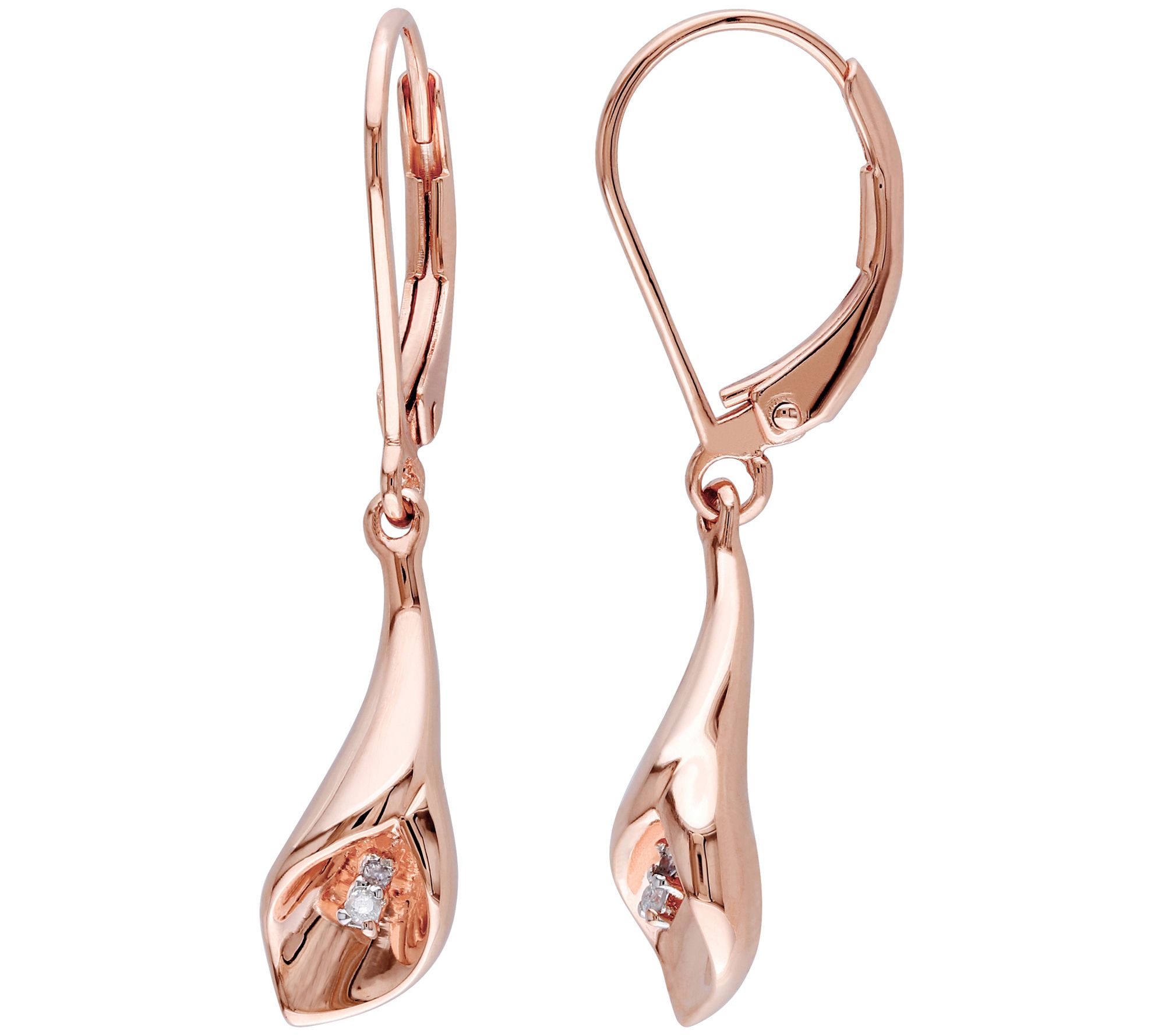 Affinity Calla Lily Diamond Accent Earrings, St erling Silver