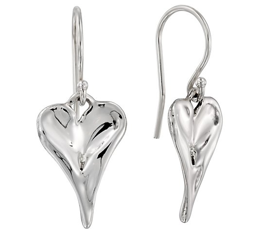 Hagit Sterling Silver Free-Form Heart Dangle Earrings