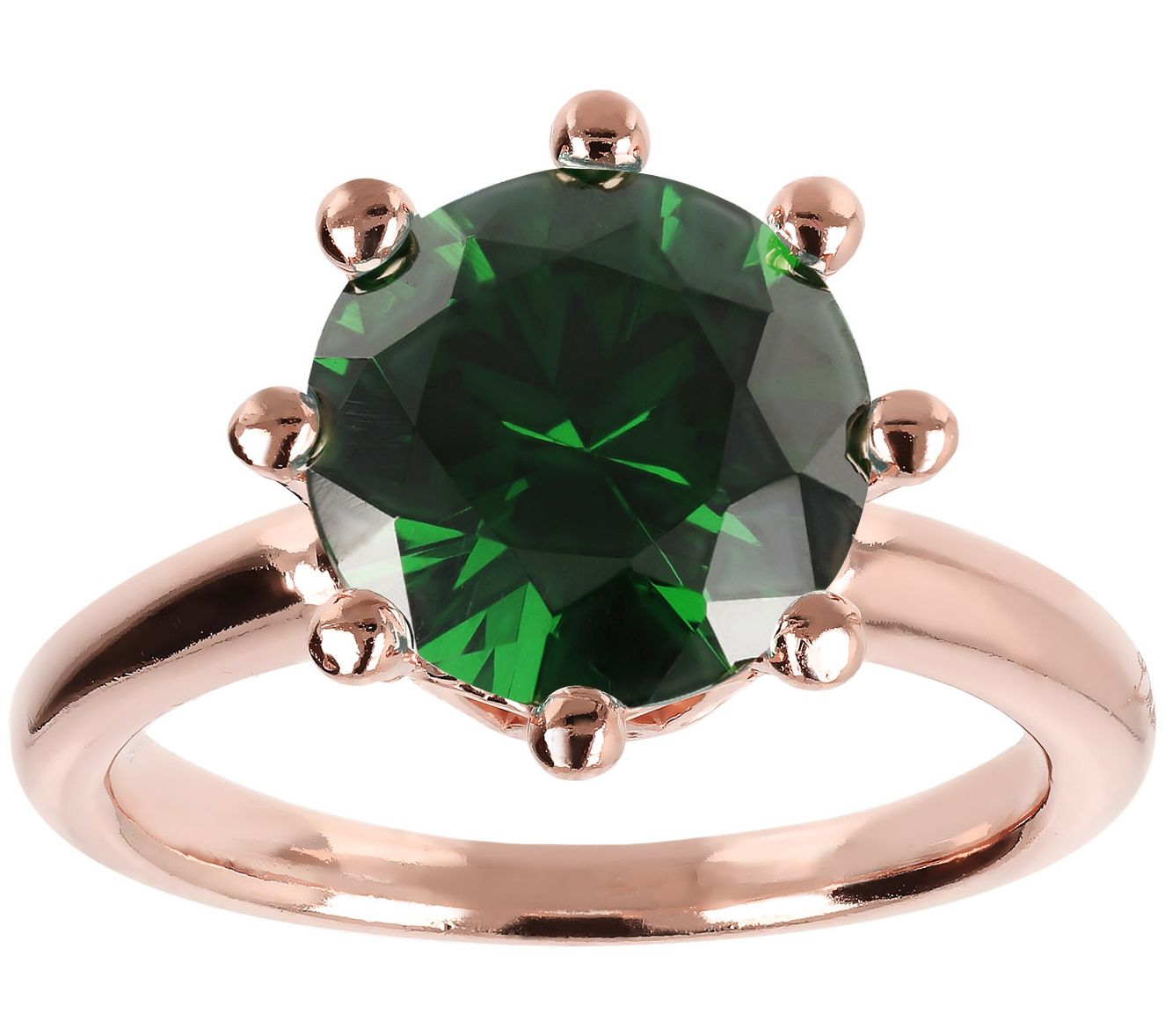 Bronzo Italia Polished Faceted Crystal Ring