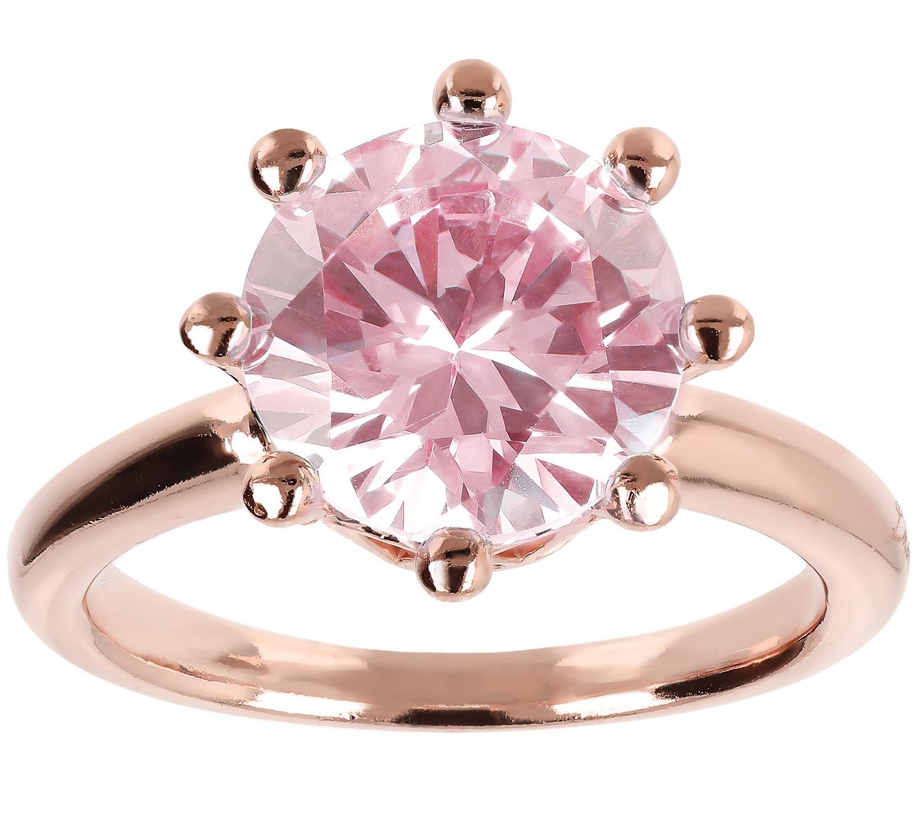 Bronzo Italia Polished Faceted Crystal Ring