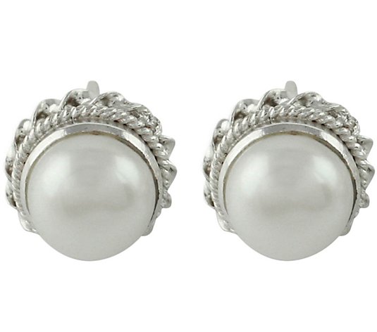 Novica Artisan Crafted "Blossoming Purity" Pearl Earrings